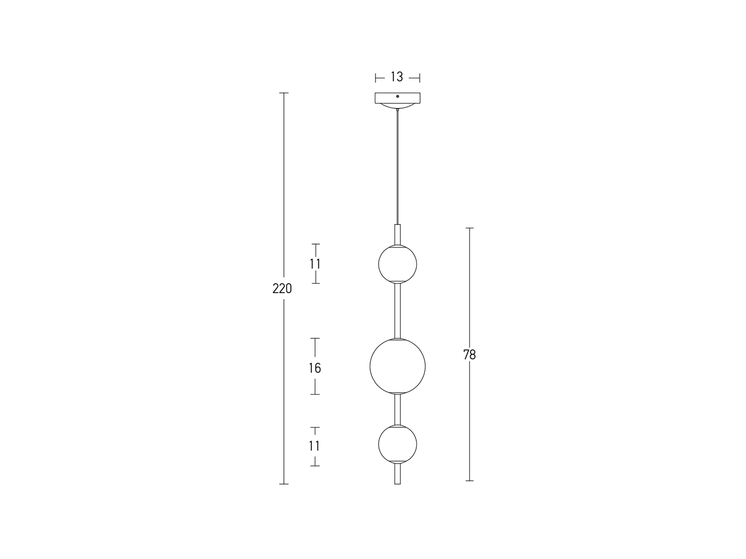 Závěsné LED svítidlo černé, 12W, 3000K, 78cm