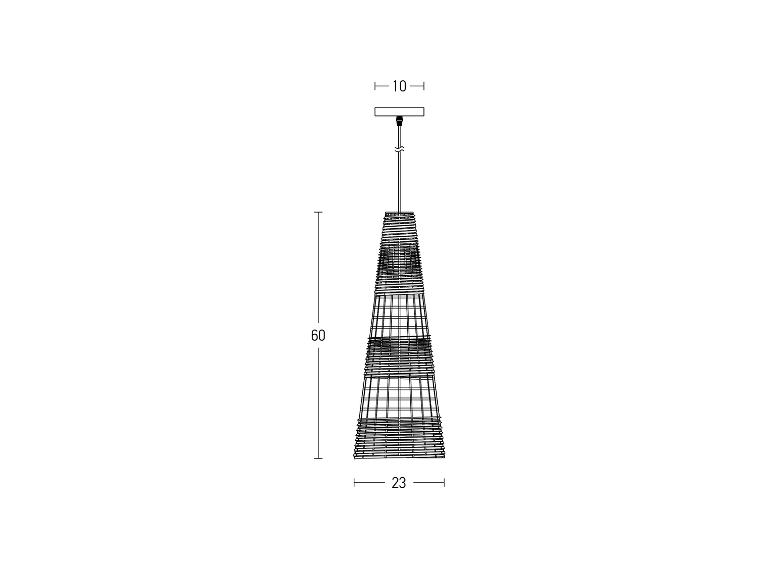 Závěsné svítidlo přírodní bambus, 1xE27, 60cm