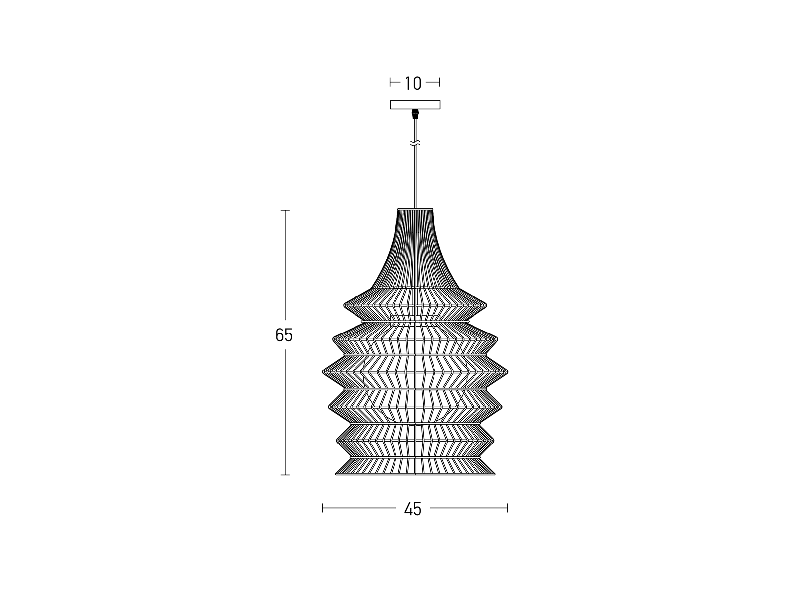 Závěsné svítidlo rattan, 1xE27, 65cm