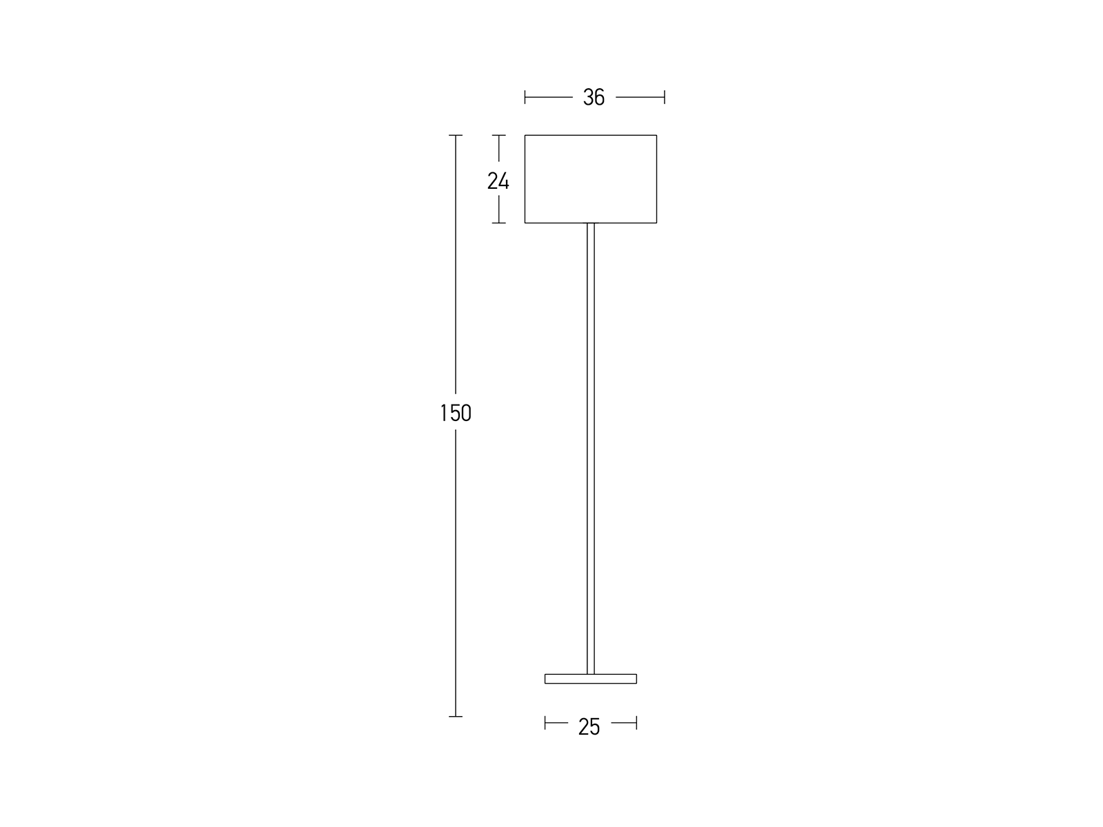 Stojací lampa matně černá, 1xE27, 150cm
