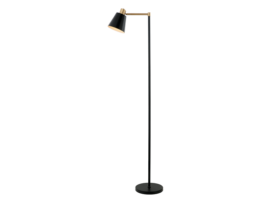 Stojací lampa černá/zlatá, 1xE27, 159cm