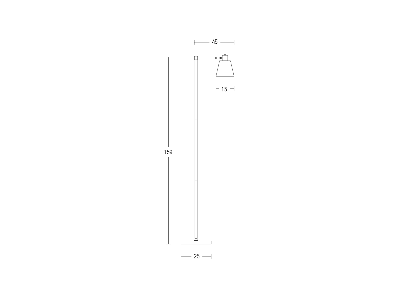 Stojací lampa černá/zlatá, 1xE27, 159cm