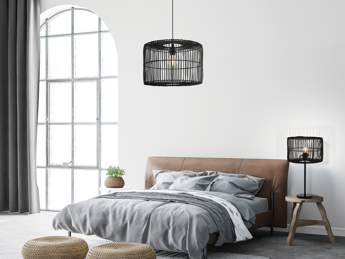 Stolní lampa rattan, 1xE27, 52cm