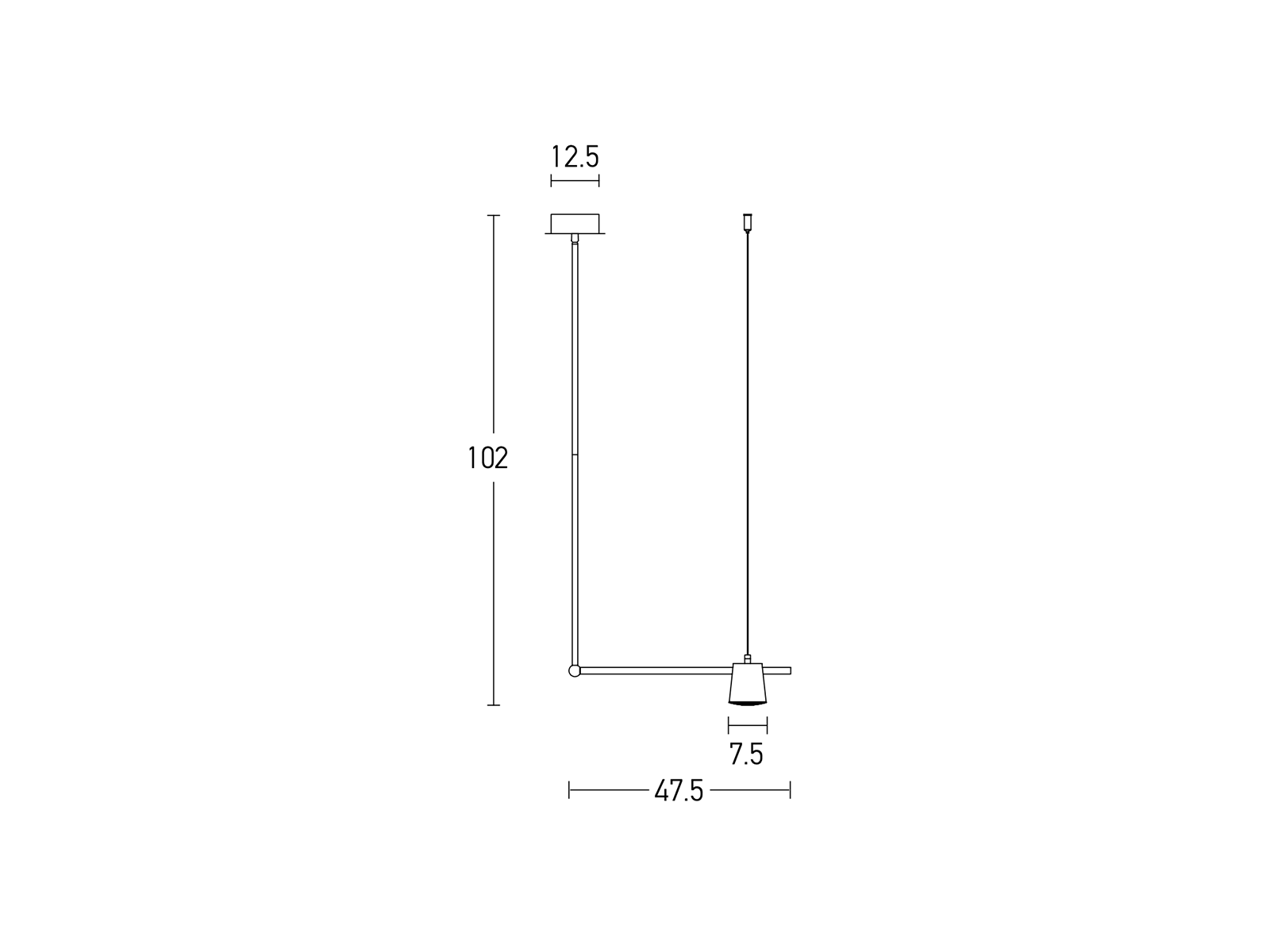 Závěsné LED svítidlo zlaté, 7W, 3000K, 47cm