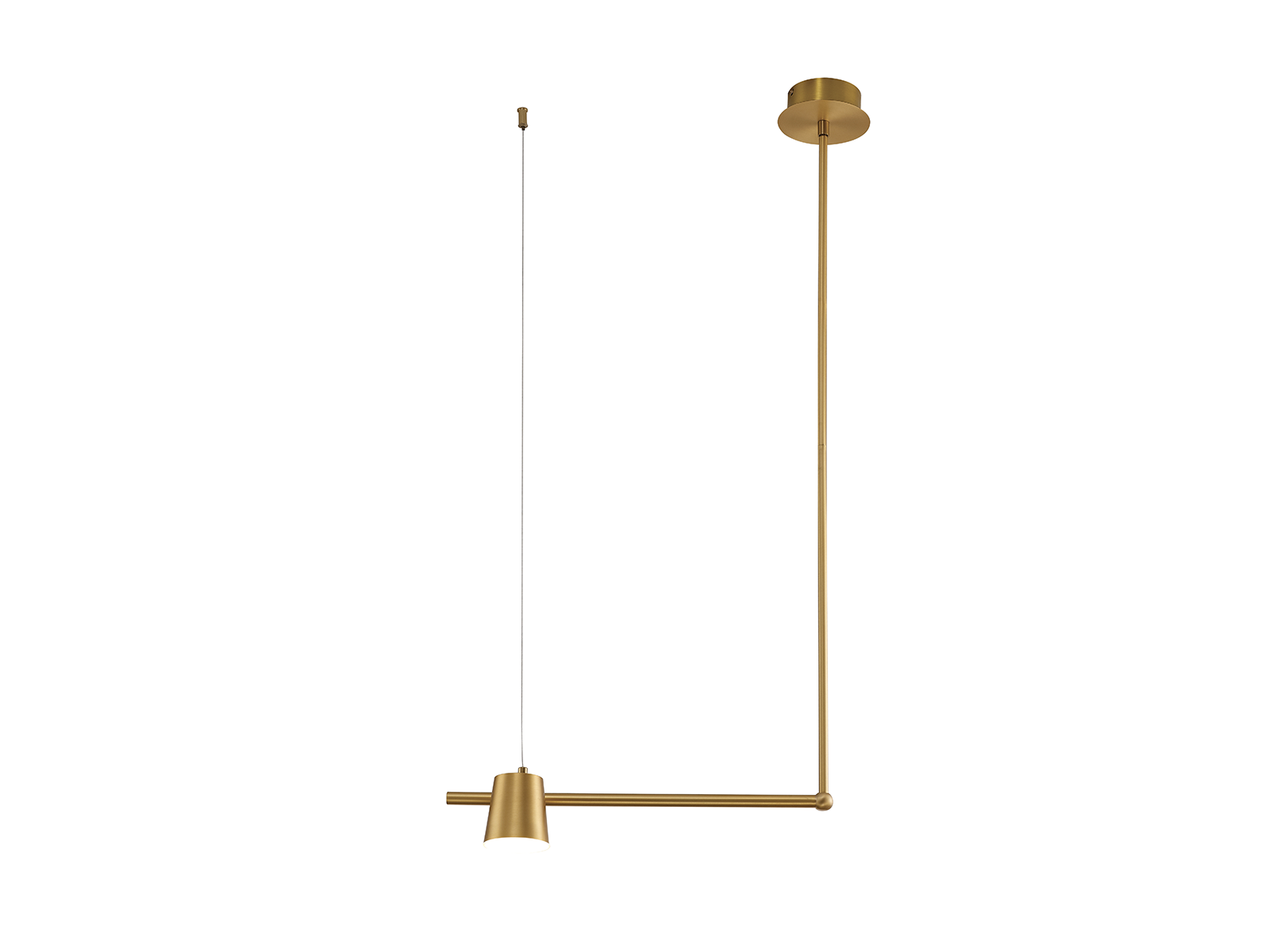 Závěsné LED svítidlo zlaté, 7W, 3000K, 47cm