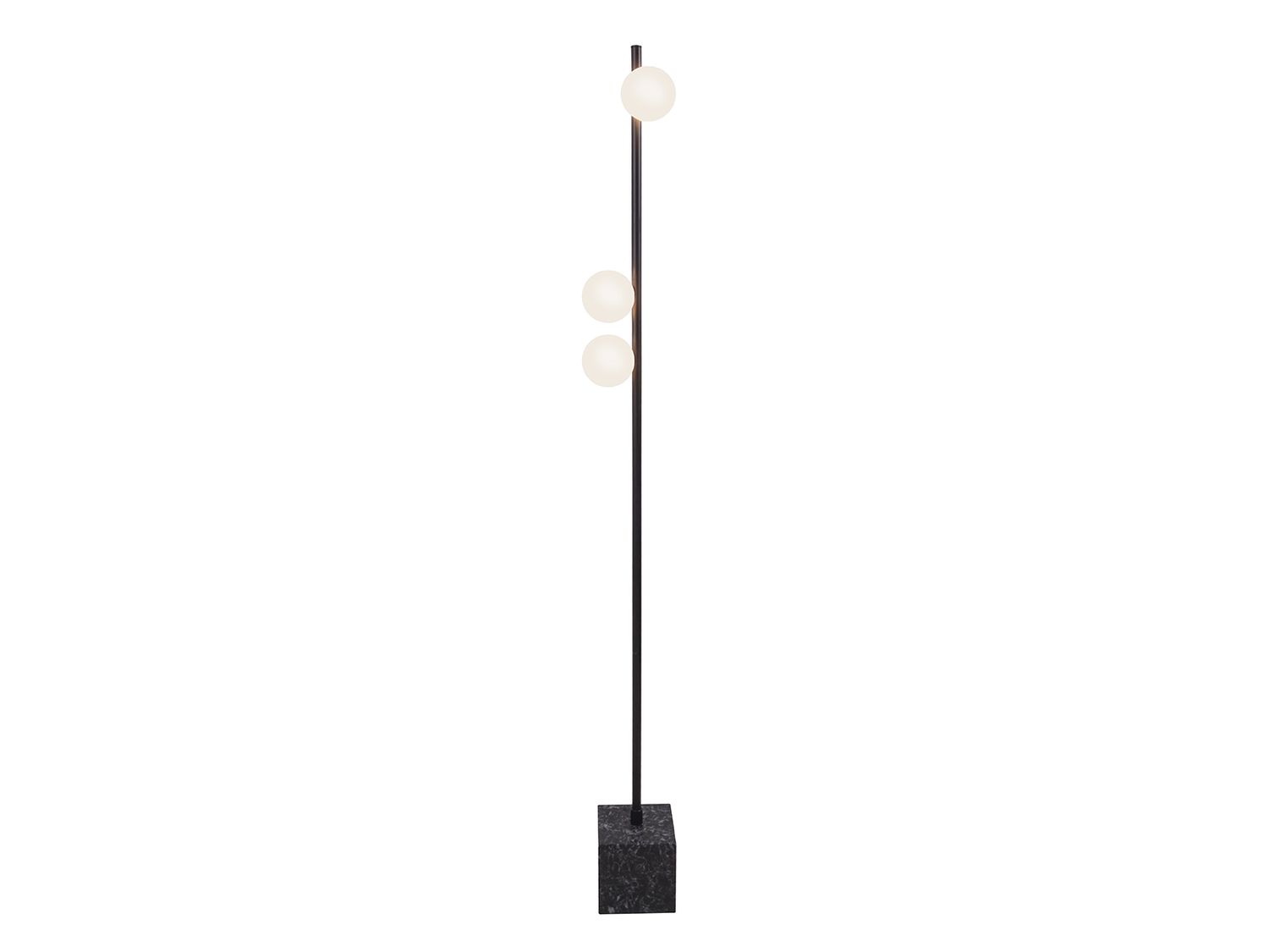 Stojací lampa černá/mramor, 3xG9, 156cm