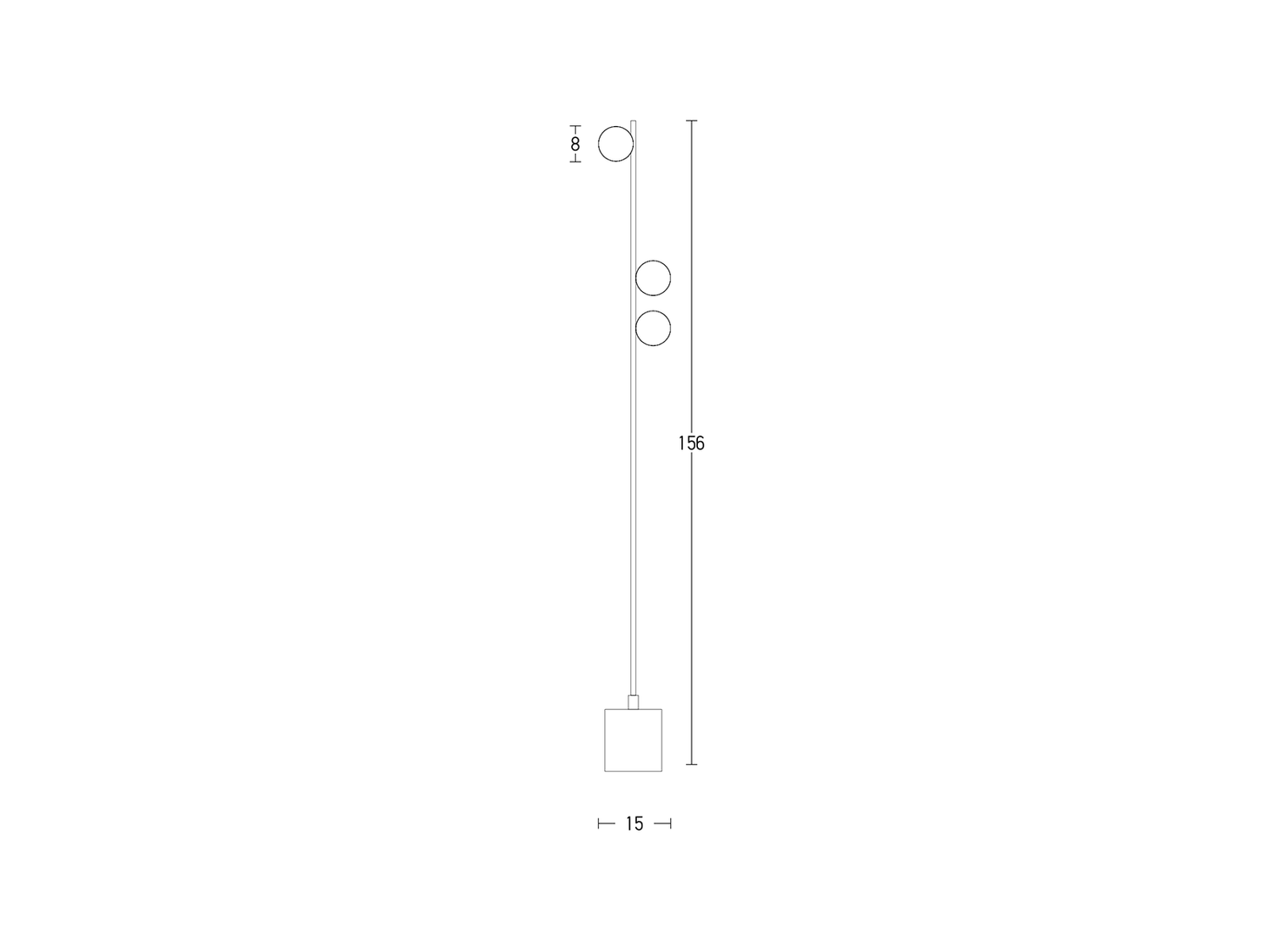 Stojací lampa černá/mramor, 3xG9, 156cm