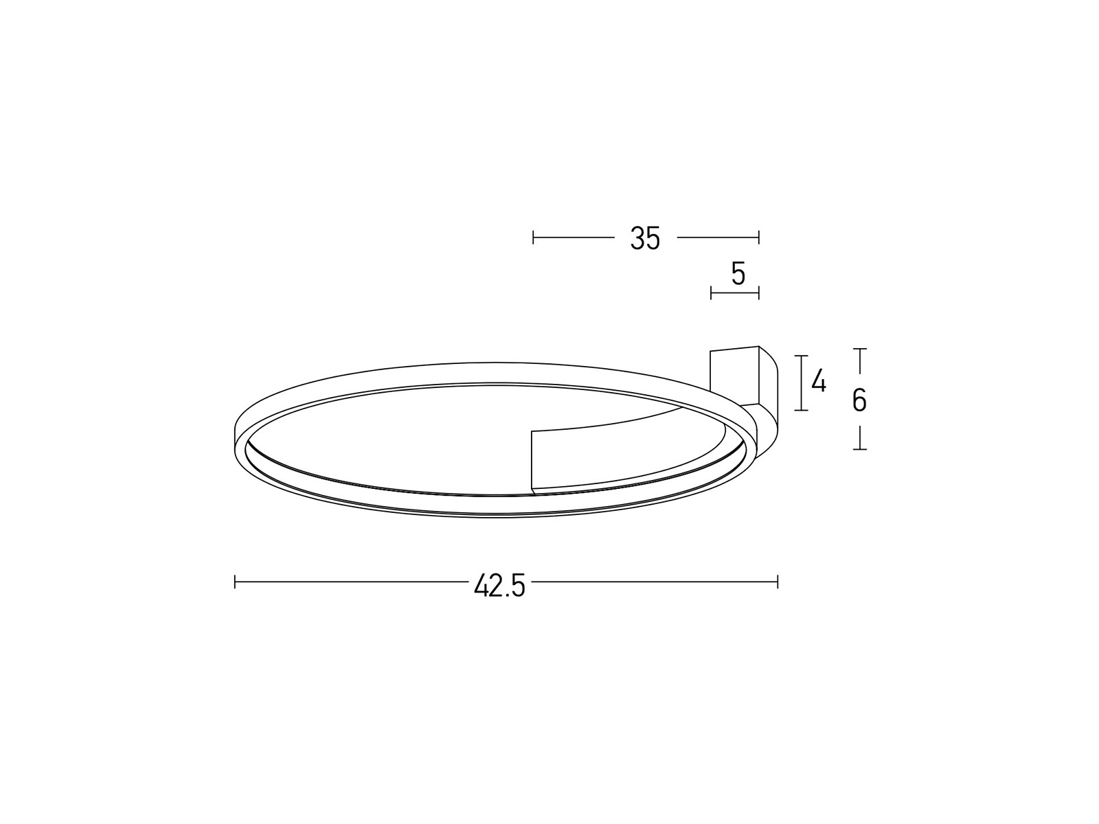 Stropní LED svítidlo černé, 25W, 3000K, 42cm