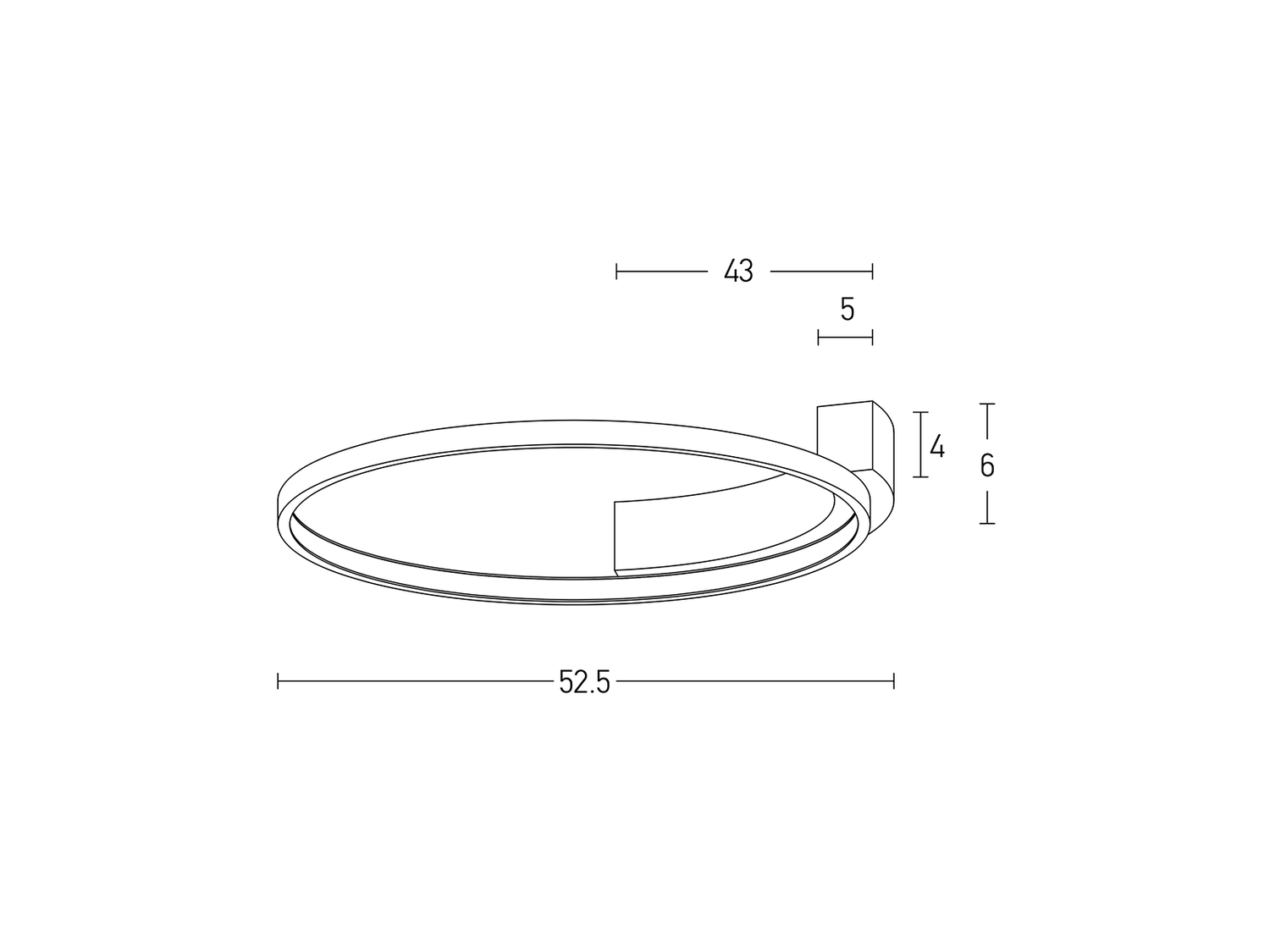 Stropní LED svítidlo černé, 31W, 3000K, 52cm