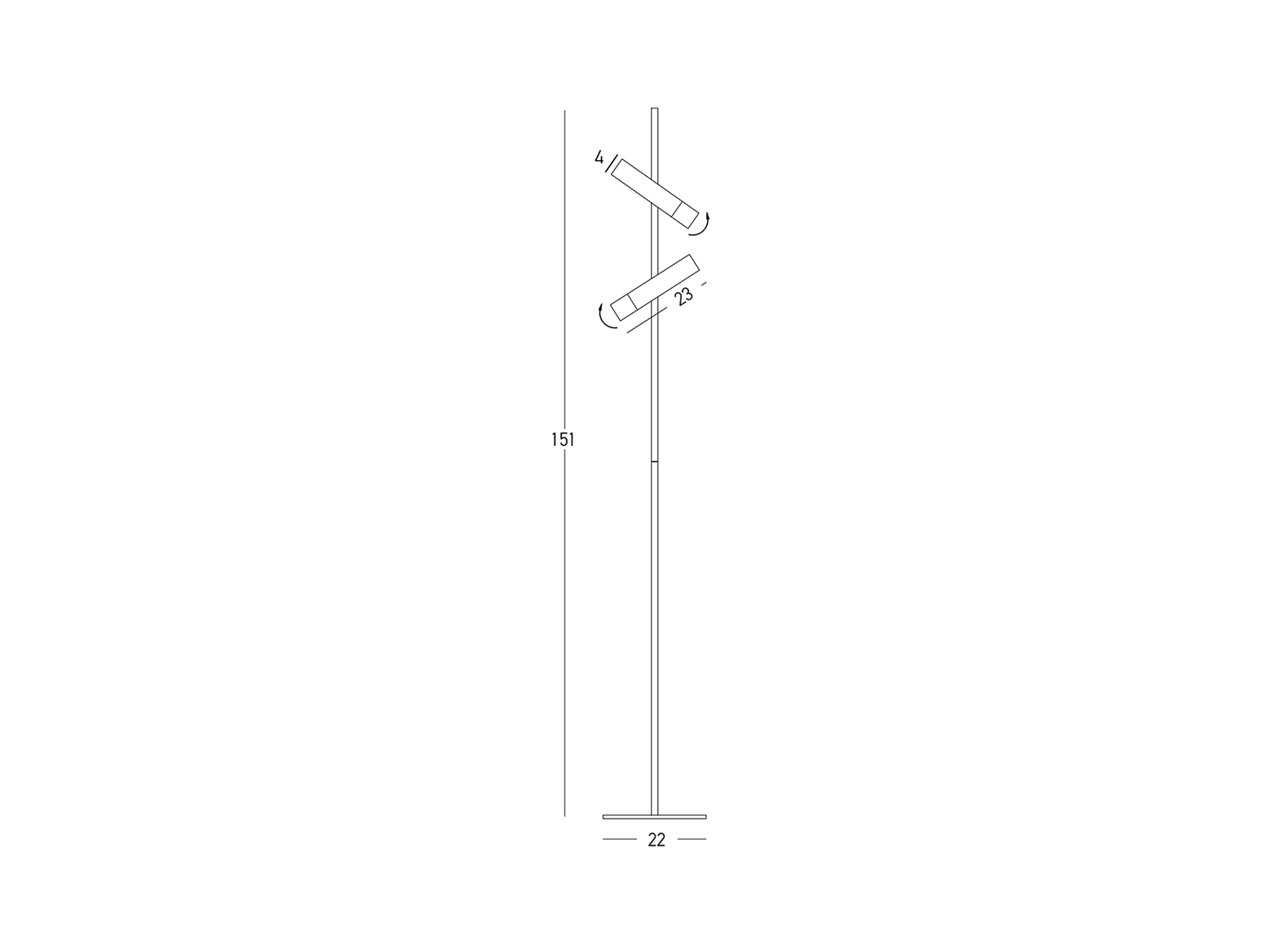 Stojací LED lampa černá/zlatá, 7W, 3000K, 151cm