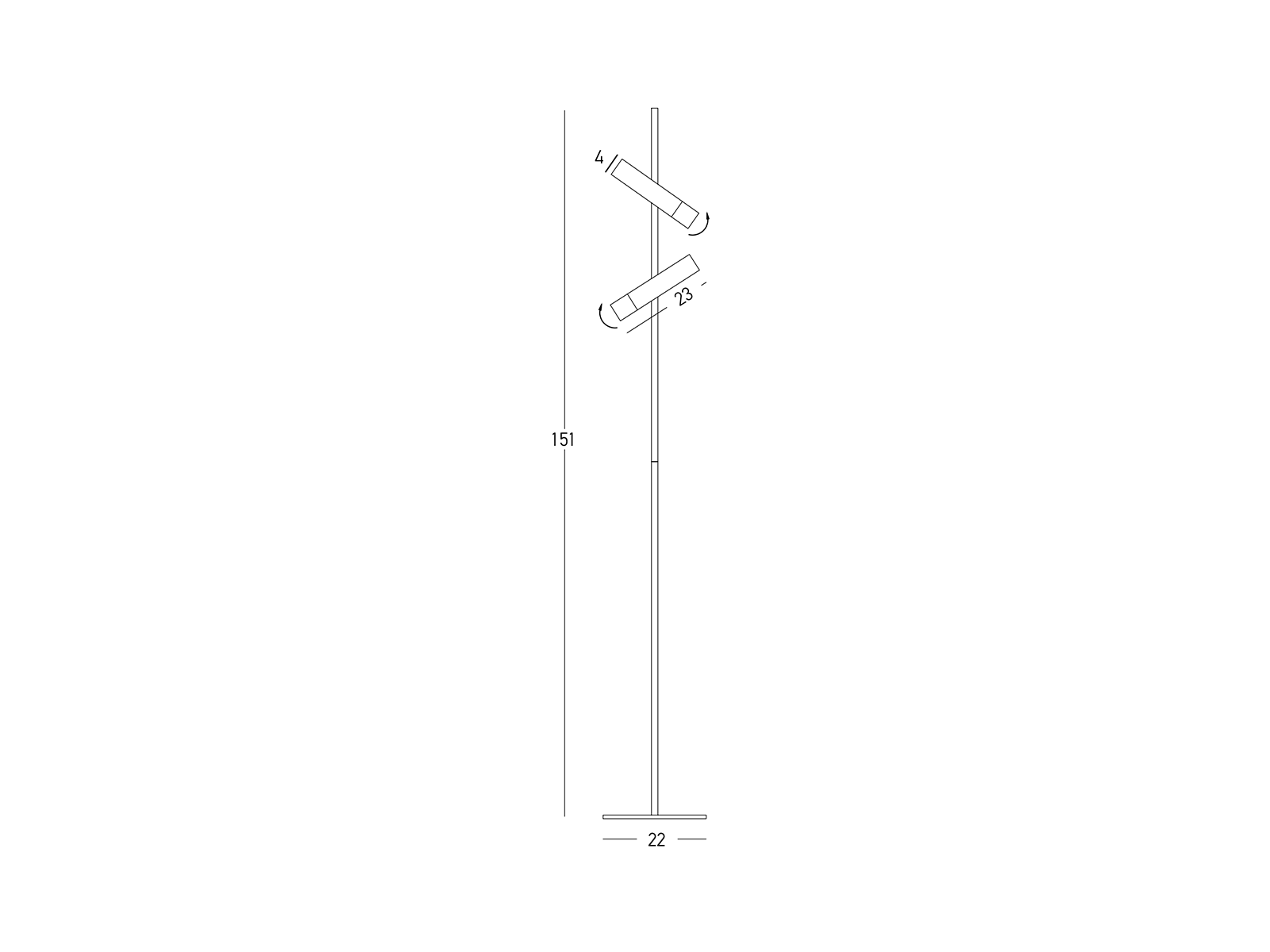 Stojací LED lampa černá/zlatá, 7W, 3000K, 151cm