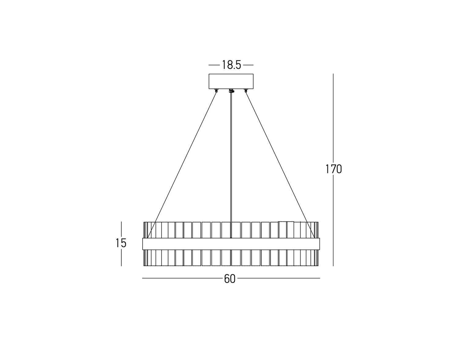 Závěsné stmívatelné LED svítidlo matně zlaté, 56W, 3000K, ø60cm