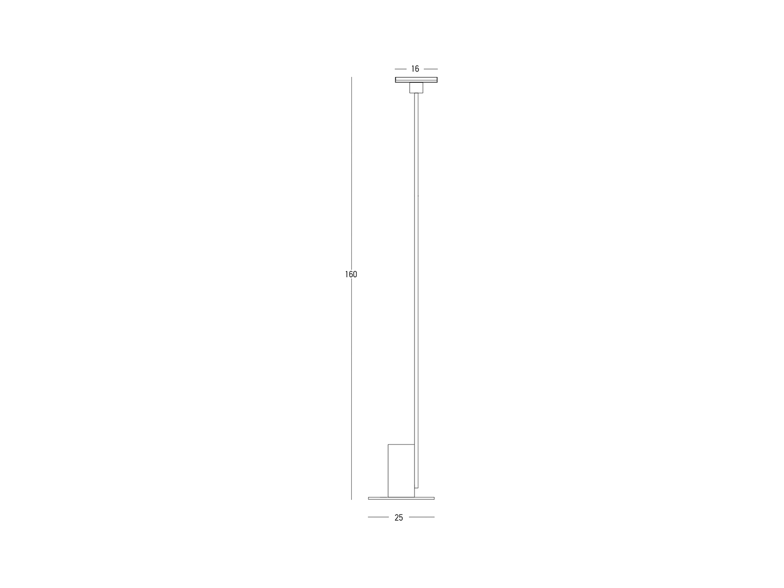 Stojací LED lampa černá, 12W, 3000K, 160cm