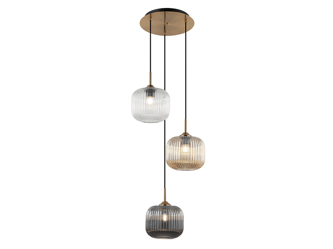 Závěsné svítidlo ze skla, 3xE27, 40cm