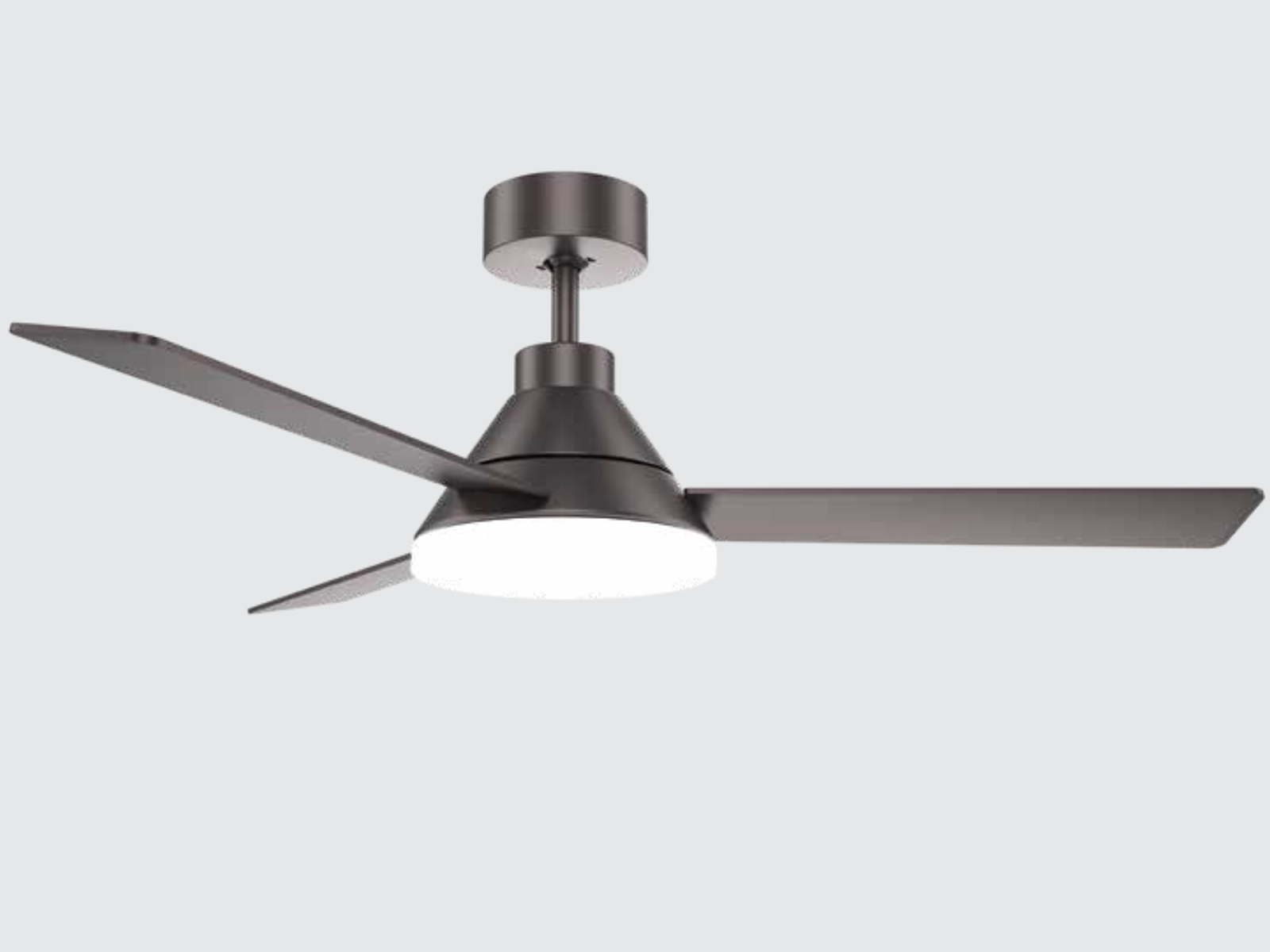 Stropní reverzní DC ventilátor s LED osvětlením, hnědý, hnědé/přírodní lopatky, ø132cm