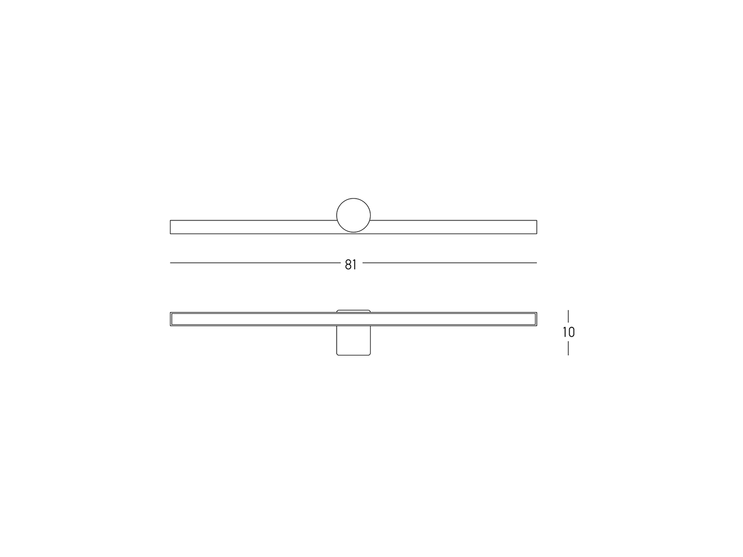 Koupelnové nástěnné LED svítidlo černé, 17W, 3000K, 81cm