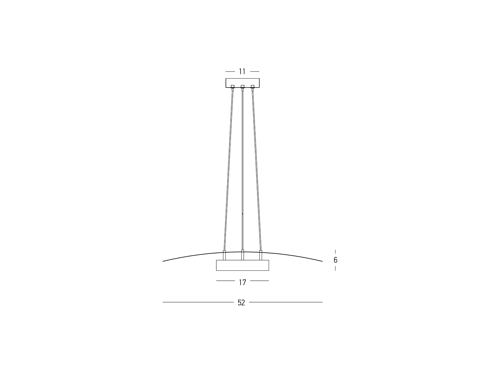 Závěsné LED svítidlo bílé, 20W, 3000K, 52cm