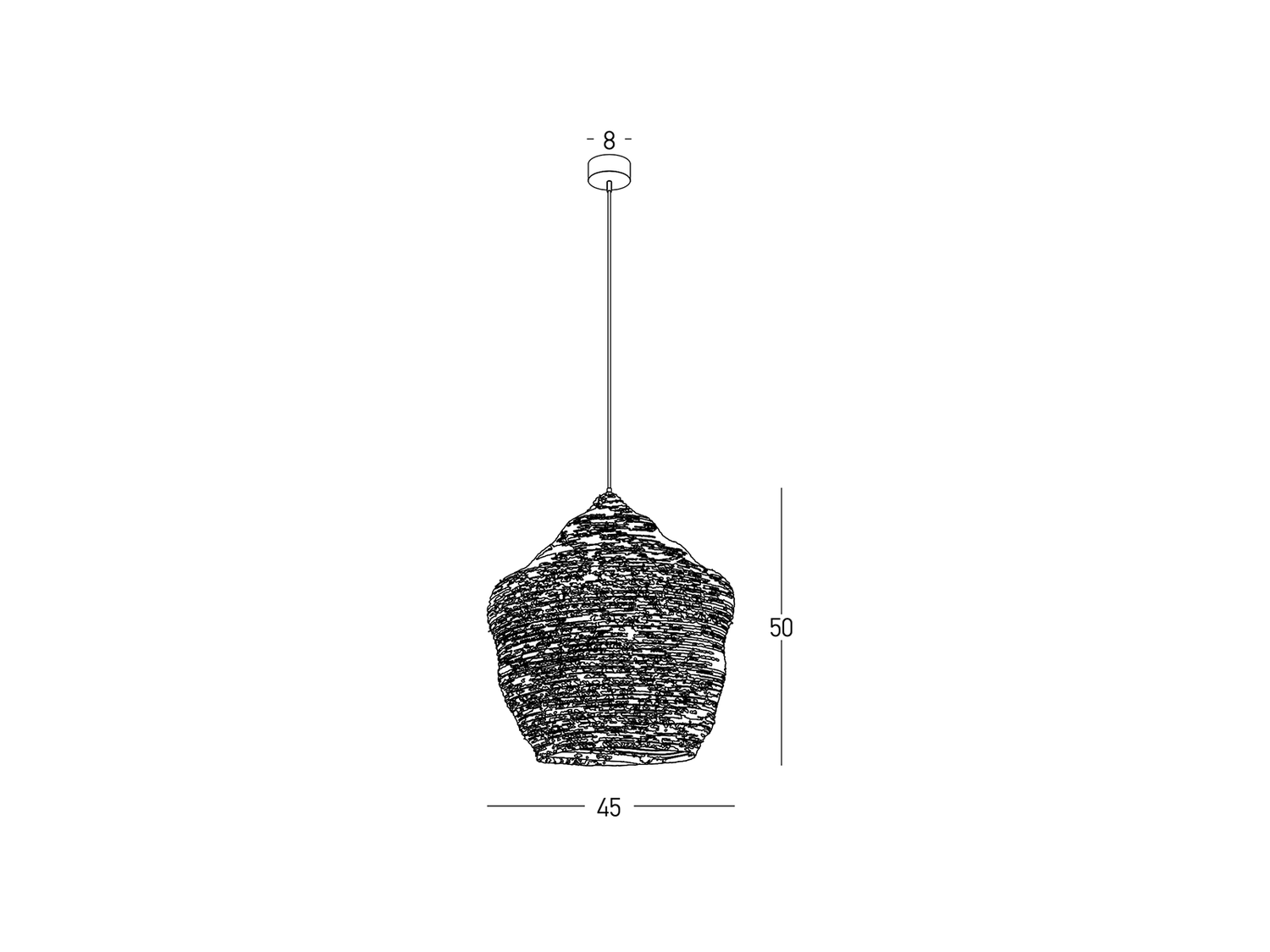 Závěsné svítidlo přírodní, 1xE27, 50cm