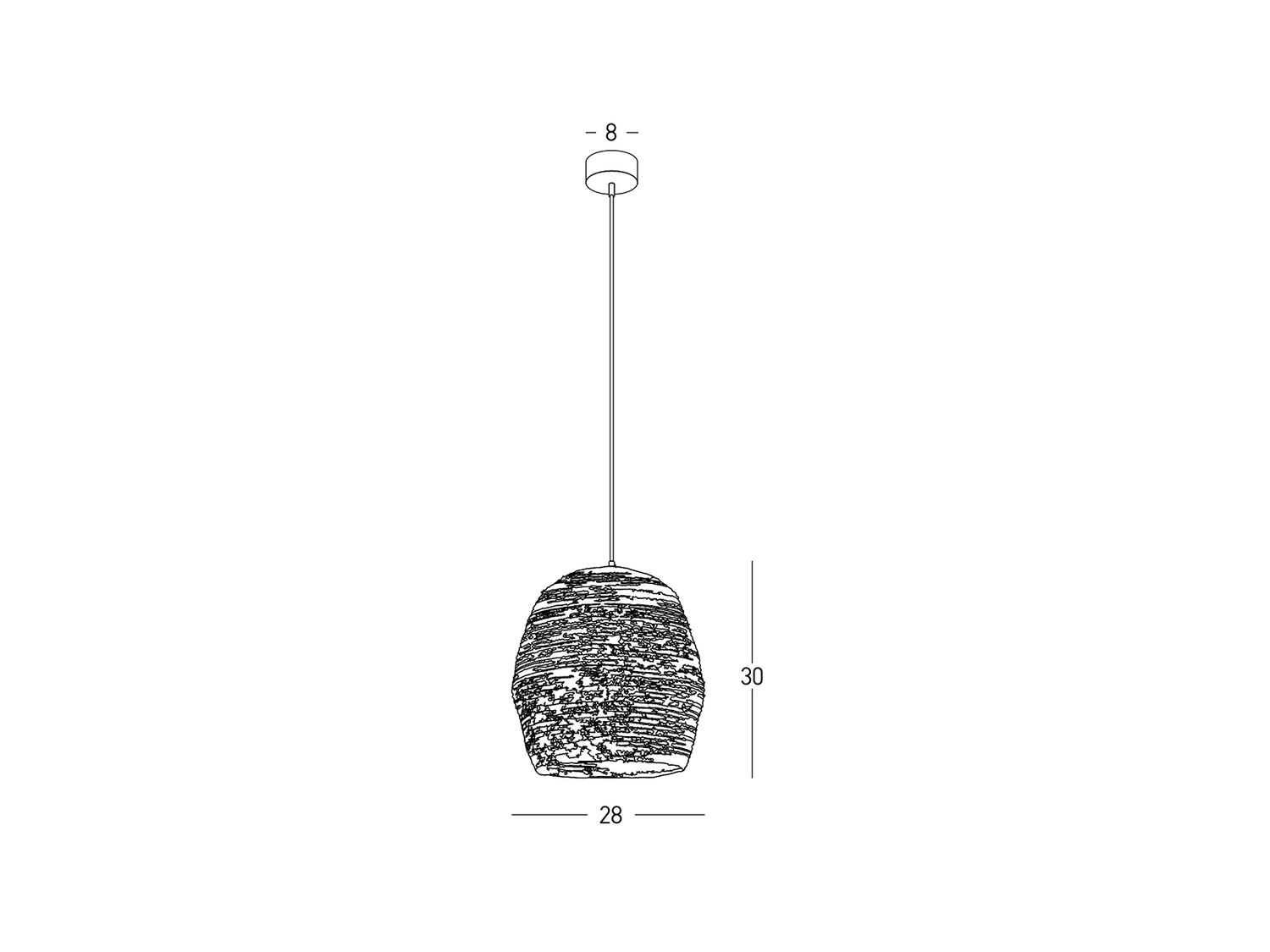 Závěsné svítidlo přírodní, 1xE27, 30cm