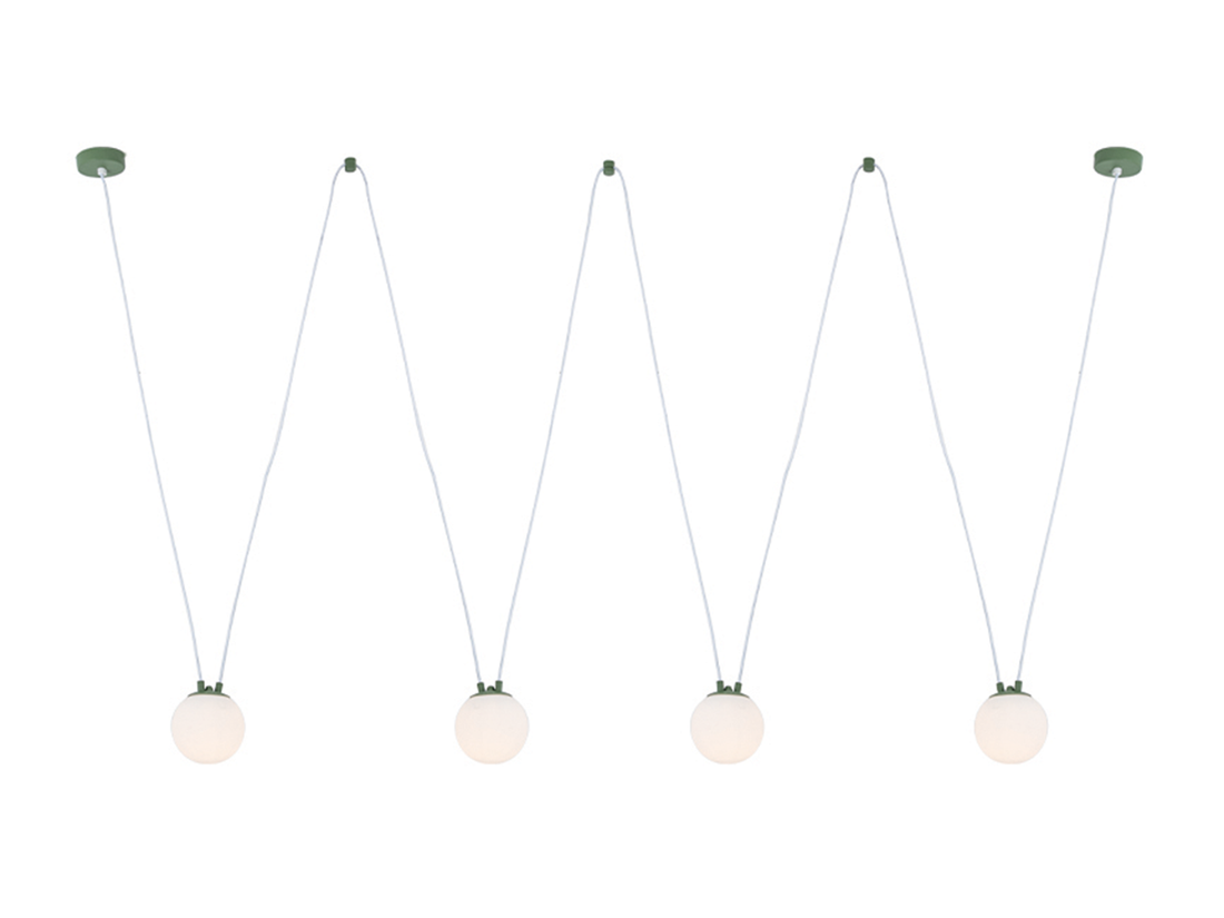 Závěsné svítidlo olivově zelené, 4xG9, ø12cm