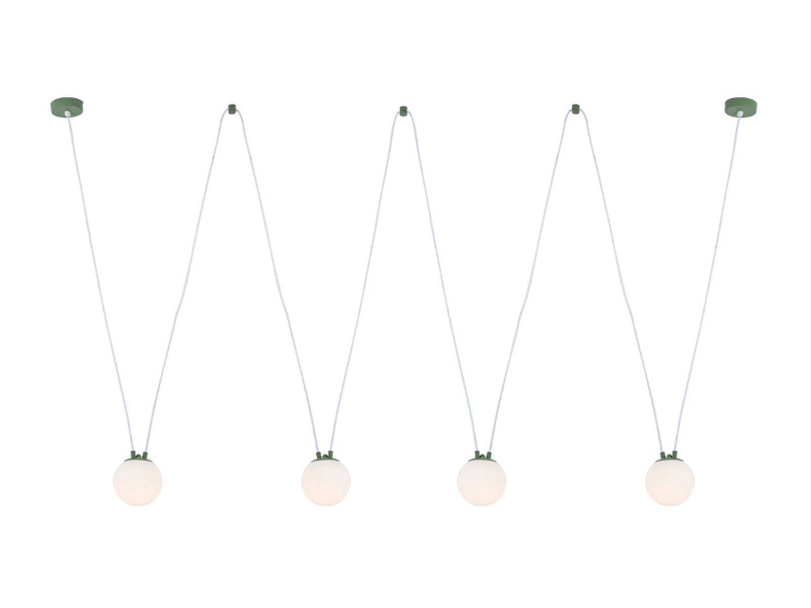 Závěsné svítidlo olivově zelené, 4xG9, ø12cm