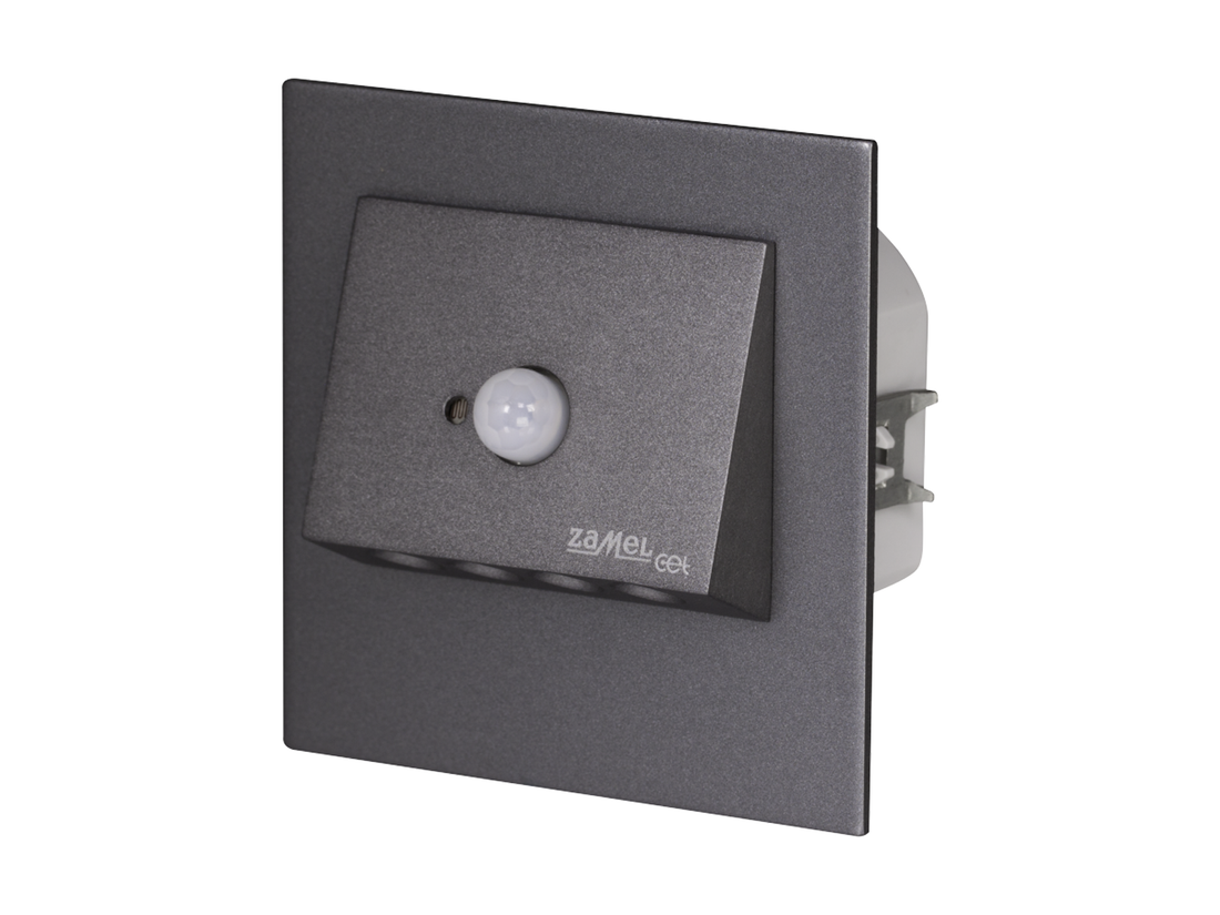 Svítidlo LED se senzorem do KU krabice LEDIX NAVI 230 V AC, grafit, teplá bílá, IP20