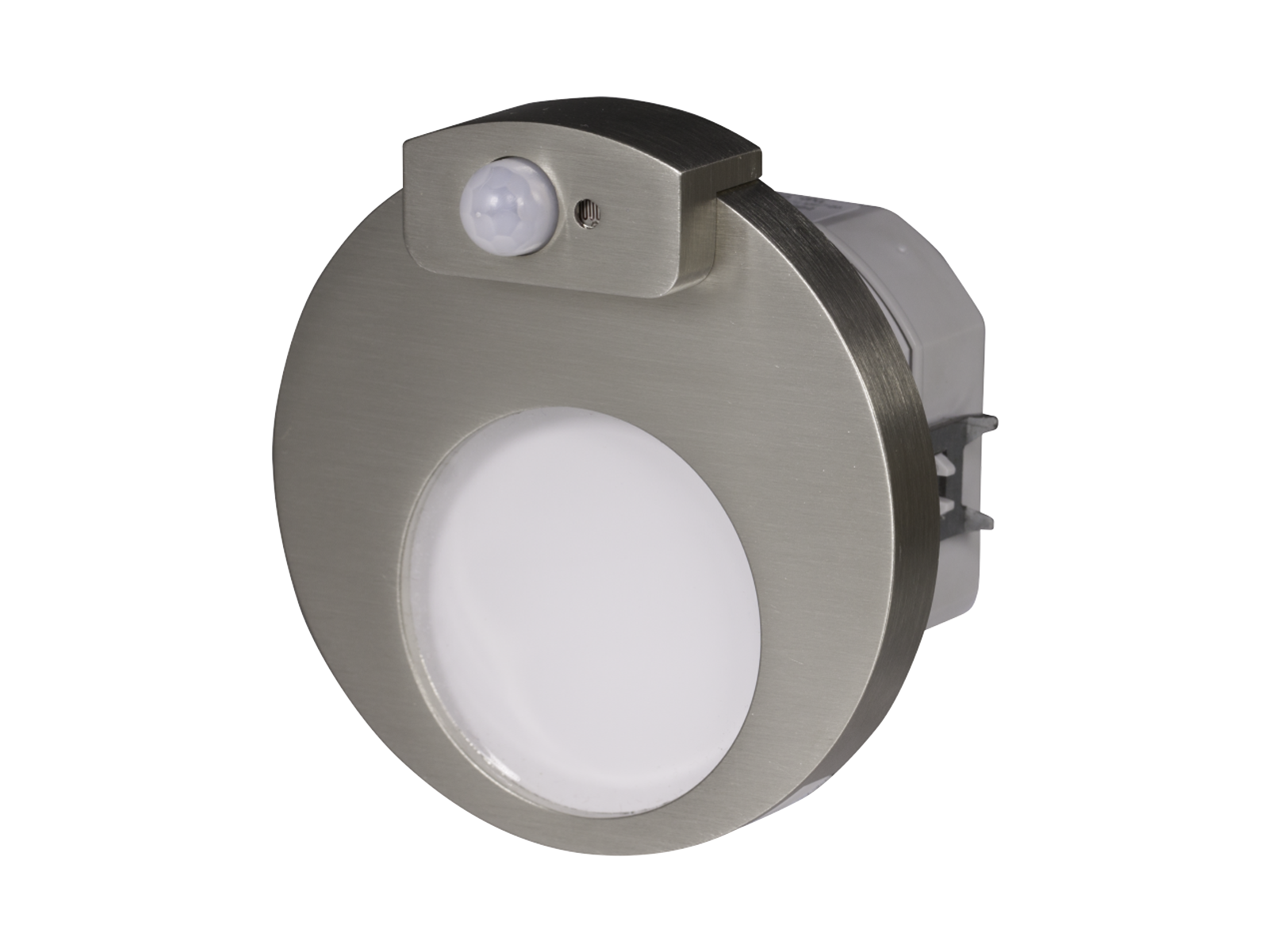 Svítidlo LED se senzorem pod omítku LEDIX MUNA 230 V AC, kartáčovaná ocel, teplá bílá, IP20