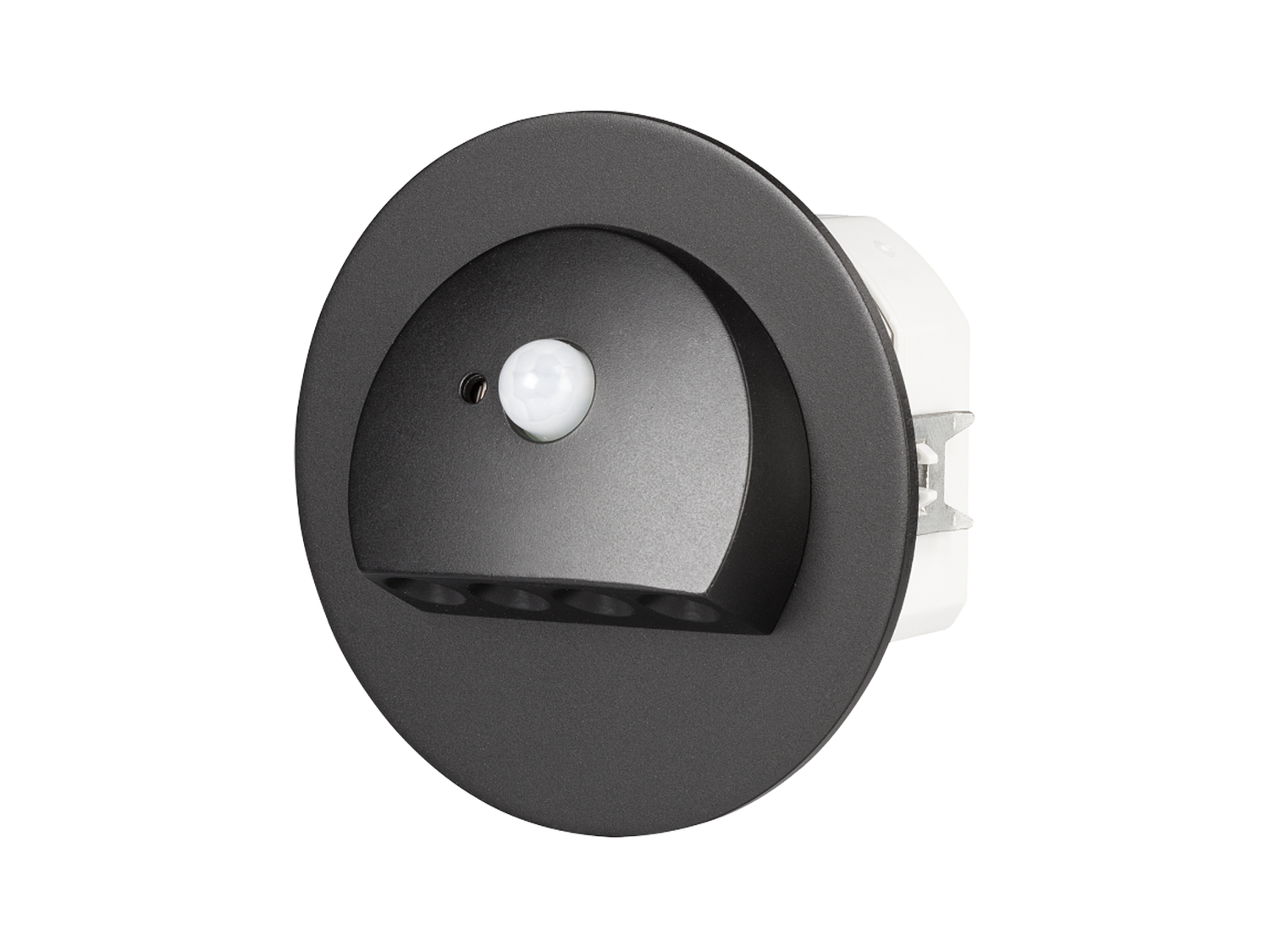 Svítidlo LED s čidlem pohybu pod omítku LEDIX RUBI 14V DC, černé, studená bílá, IP20