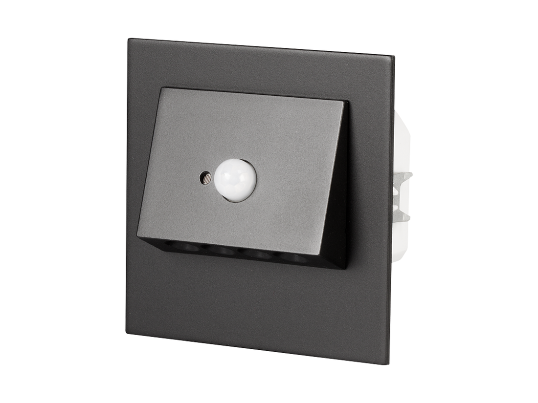 Svítidlo LED se senzorem pod omítku LEDIX NAVI 14V DC, černá, teplá bílá, IP20