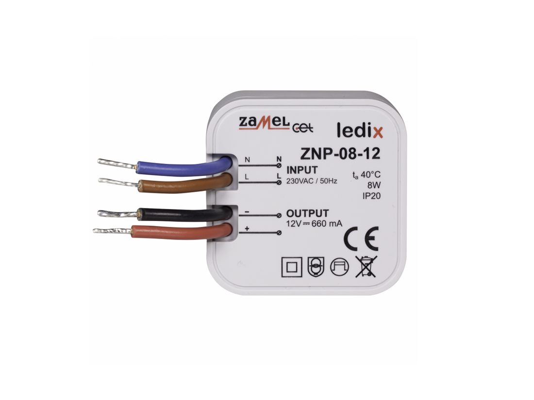 Napájecí zdroj LEDIX ZNP-08-12 do krabice IP20