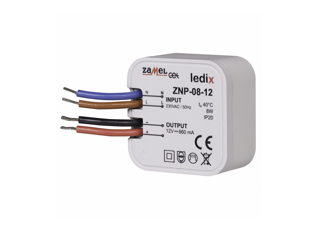 Napájecí zdroj LEDIX ZNP-08-12 do krabice IP20