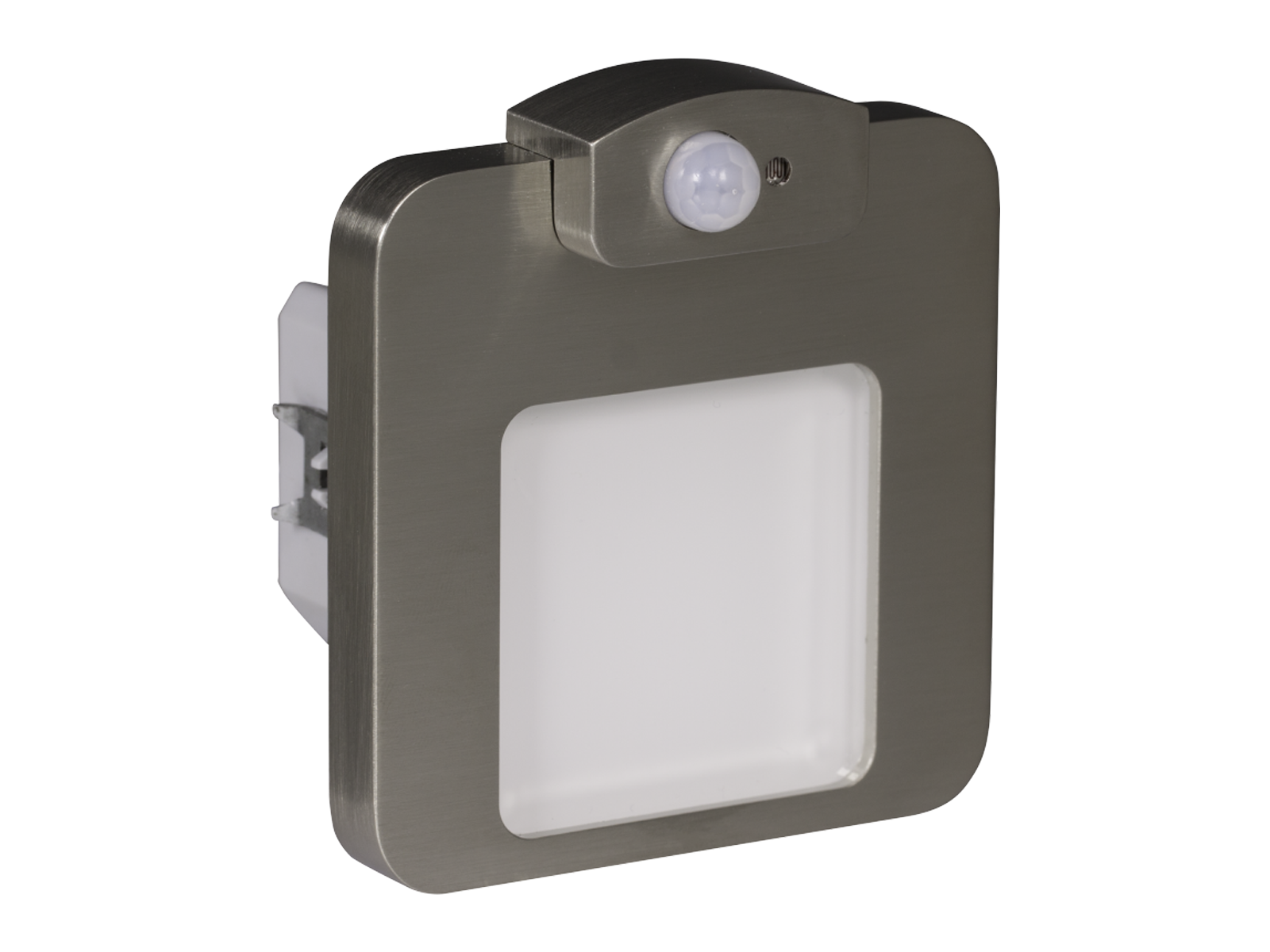 Svítidlo LED s čidlem do krabice LEDIX MOZA 230 V AC, kartáčovaná ocel, teplá bílá, IP20