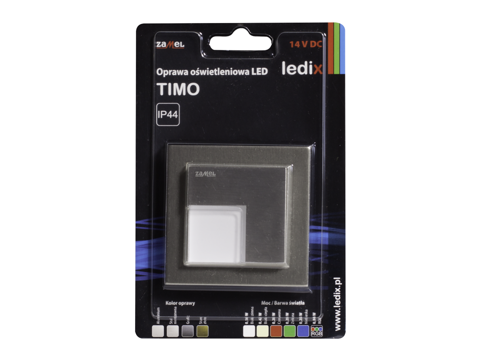 Svítidlo LED do krabice LEDIX TIMO 14V DC, nerezová ocel, RGB, IP44