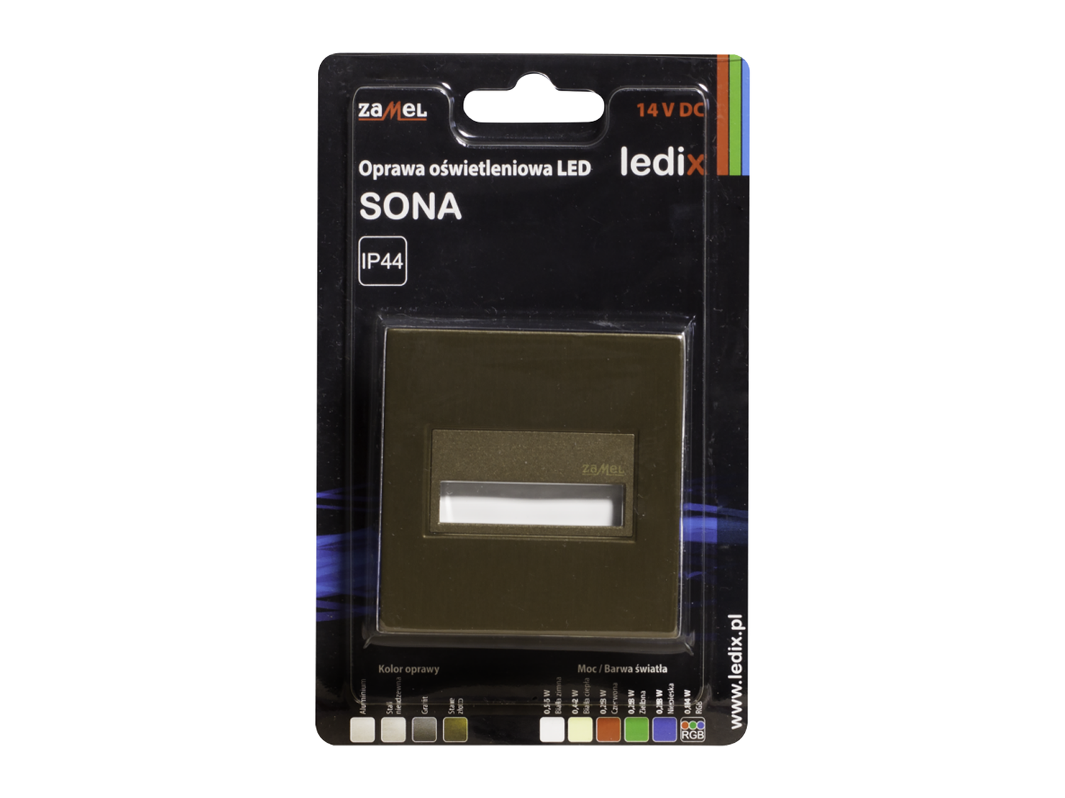 Svítidlo LED pod omítku LEDIX SONA 14V DC, zlatá patina, RGB, IP44