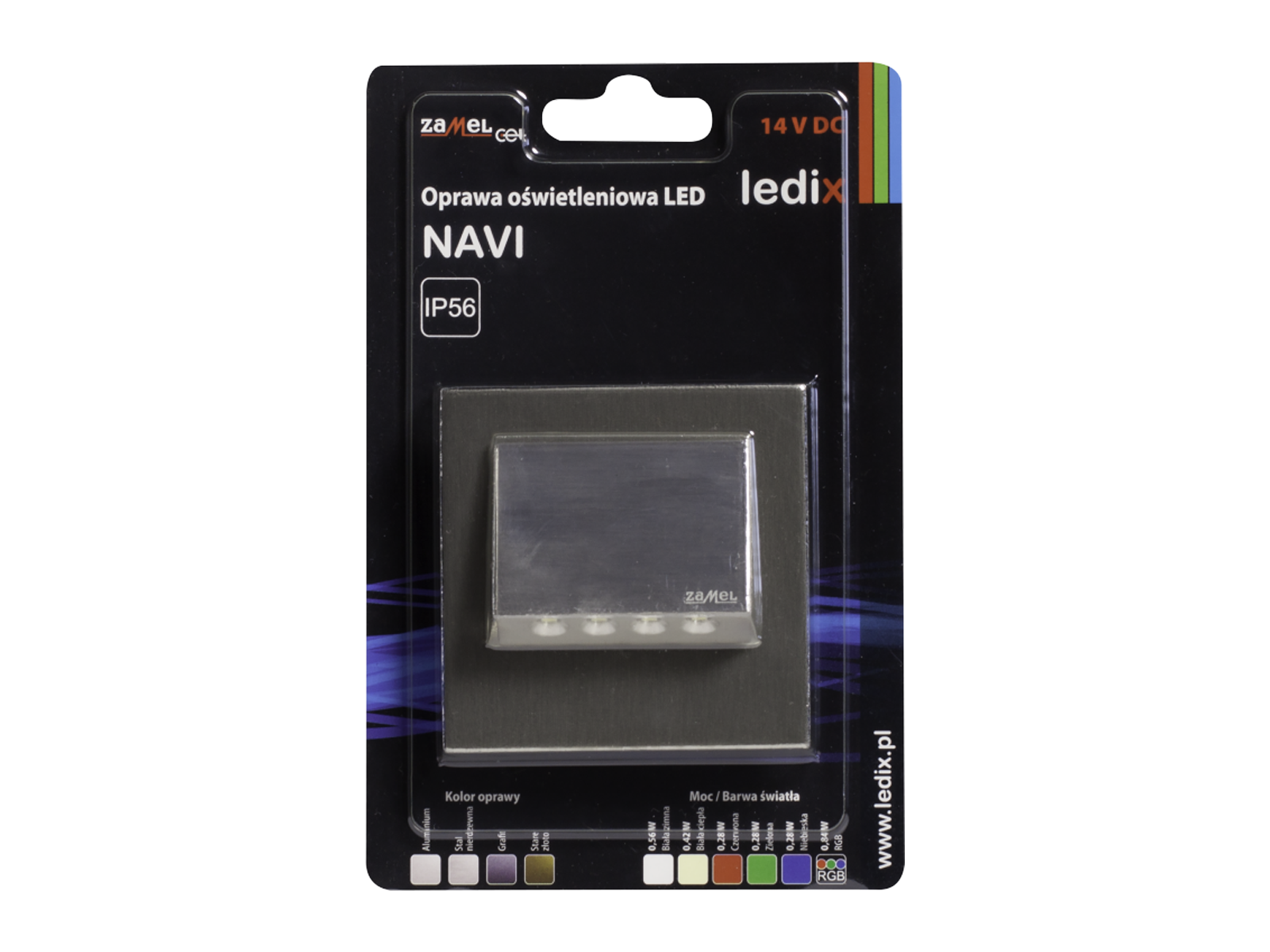 Svítidlo LED pod omítku LEDIX NAVI 14V DC, nerezová ocel, RGB, IP56