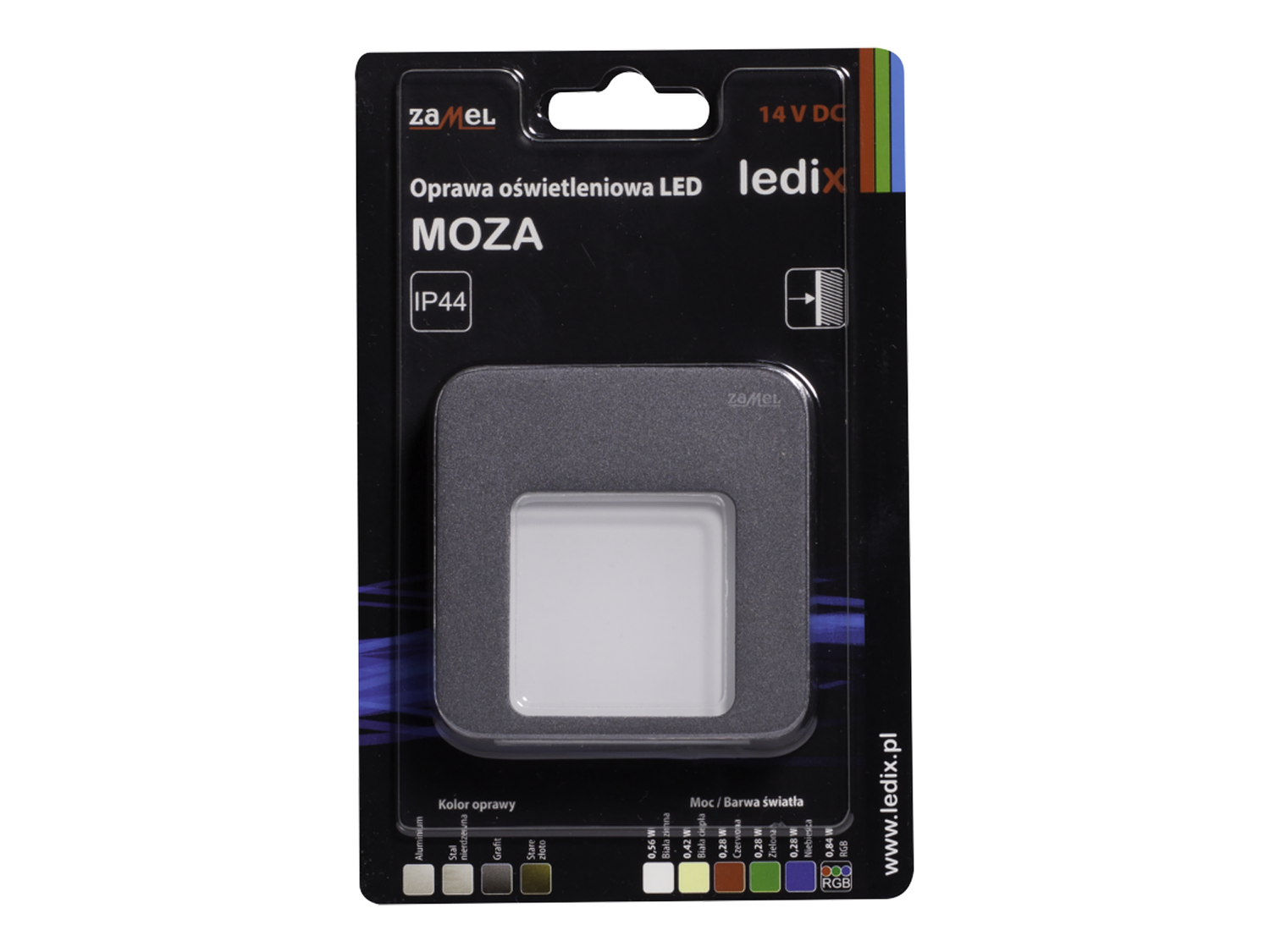 Svítidlo LED na omítku LEDIX MOZA 14V DC, grafit, teplá bílá, IP44