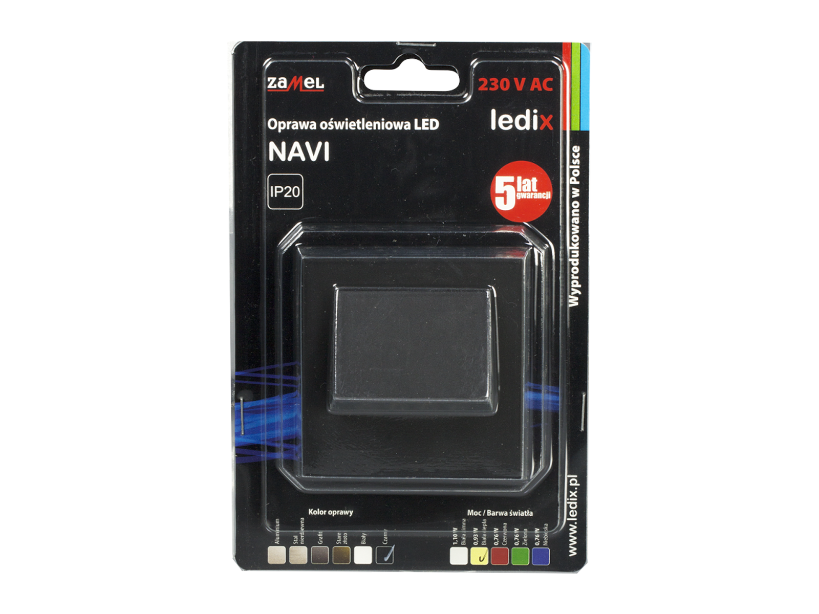 Svítidlo LED pod omítku LEDIX NAVI 230V AC, černé, teplá bílá, IP20