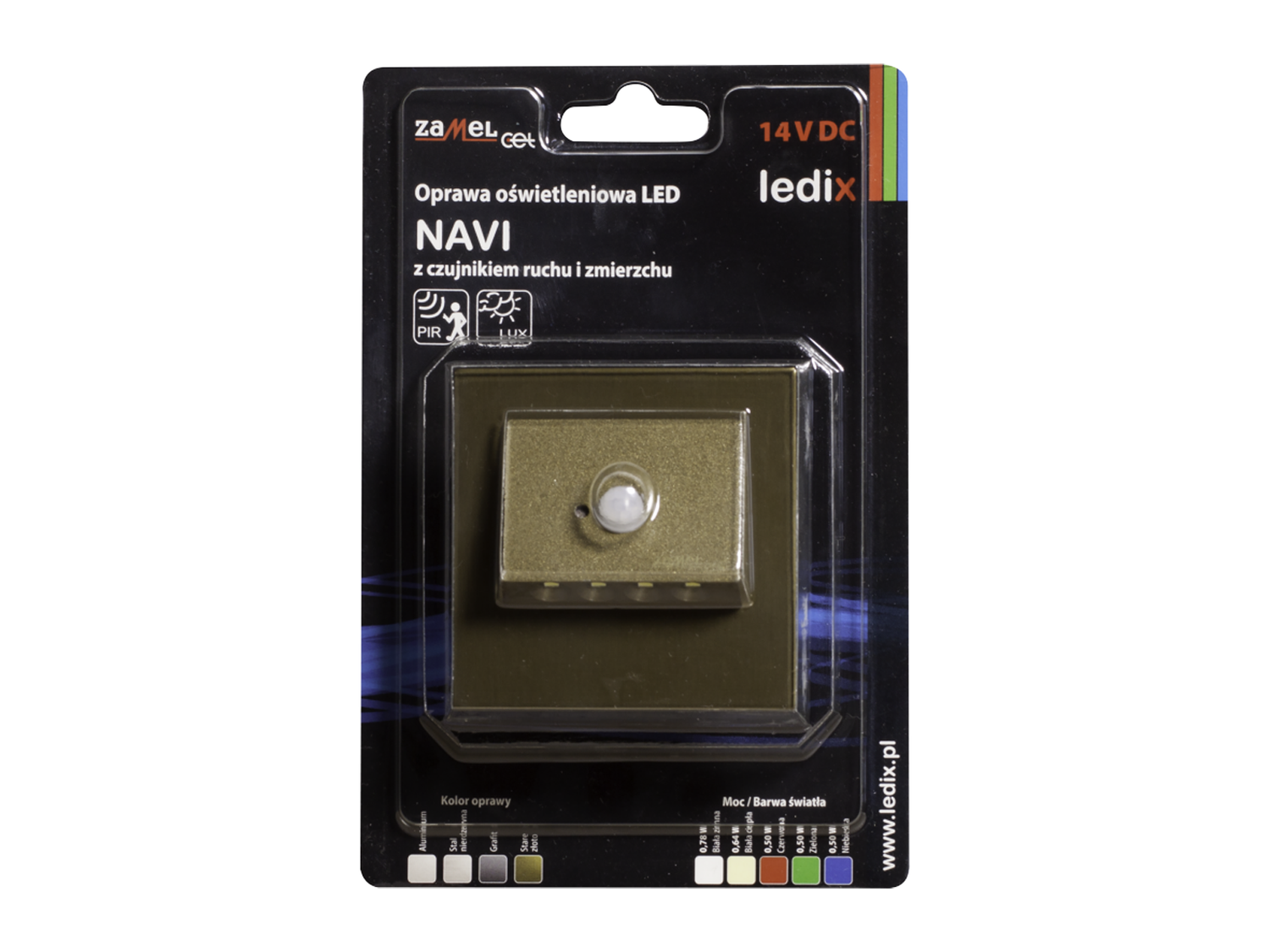 Svítidlo LED se senzorem pod omítku LEDIX NAVI 14V DC, zlatá patina, studená bílá, IP20