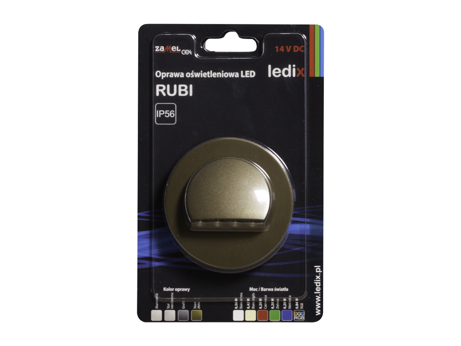 Svítidlo LED na omítku LEDIX RUBI 14V DC, zlatá patina, neutrální bílá, IP56