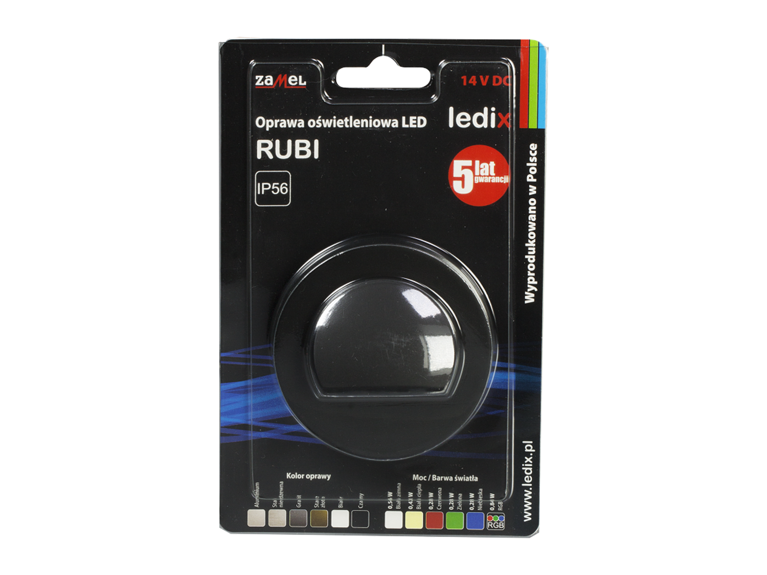 Svítidlo LED pod omítku LEDIX RUBI 14V DC, černá, RGB, IP56
