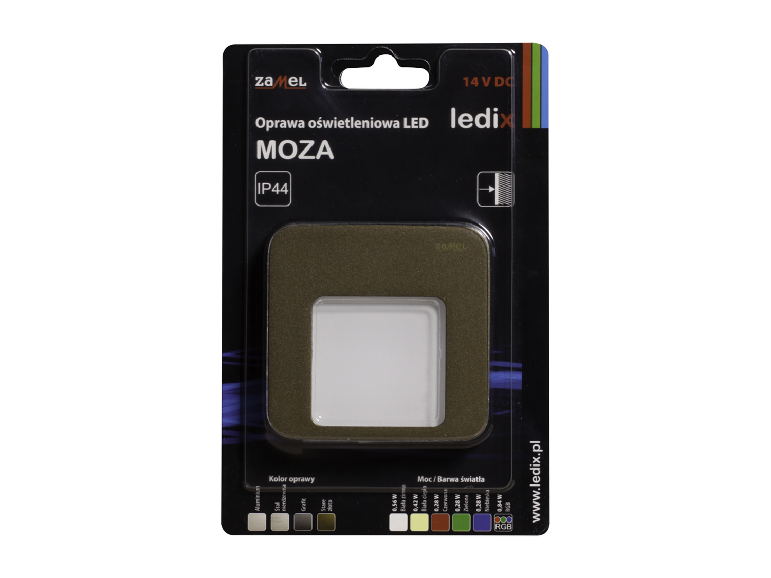 Svítidlo LED na omítku LEDIX MOZA 14V DC, zlatá patina, neutrální bílá, IP44