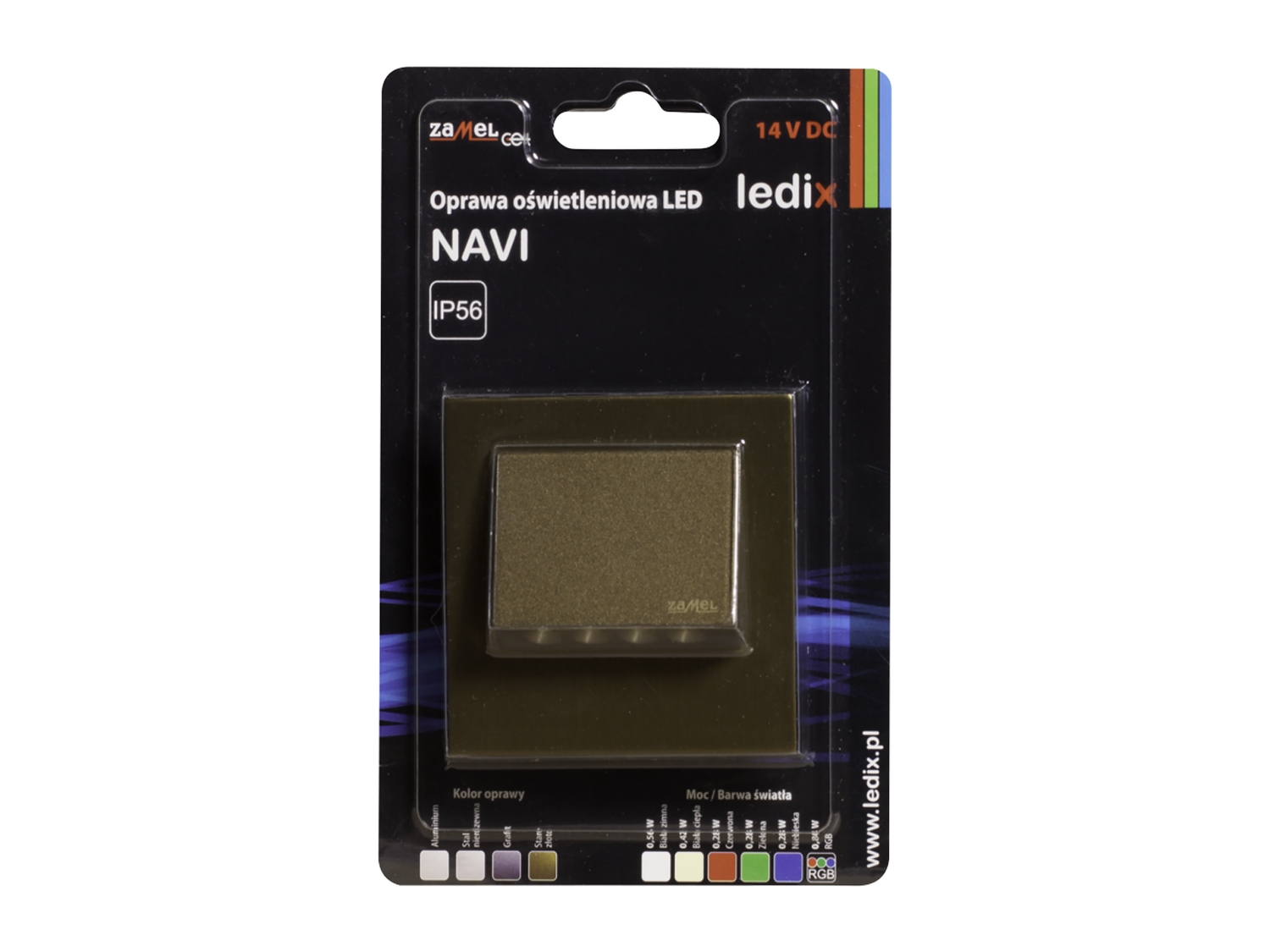Svítidlo LED pod omítku LEDIX NAVI 14V DC, zlatá patina, RGB, IP56