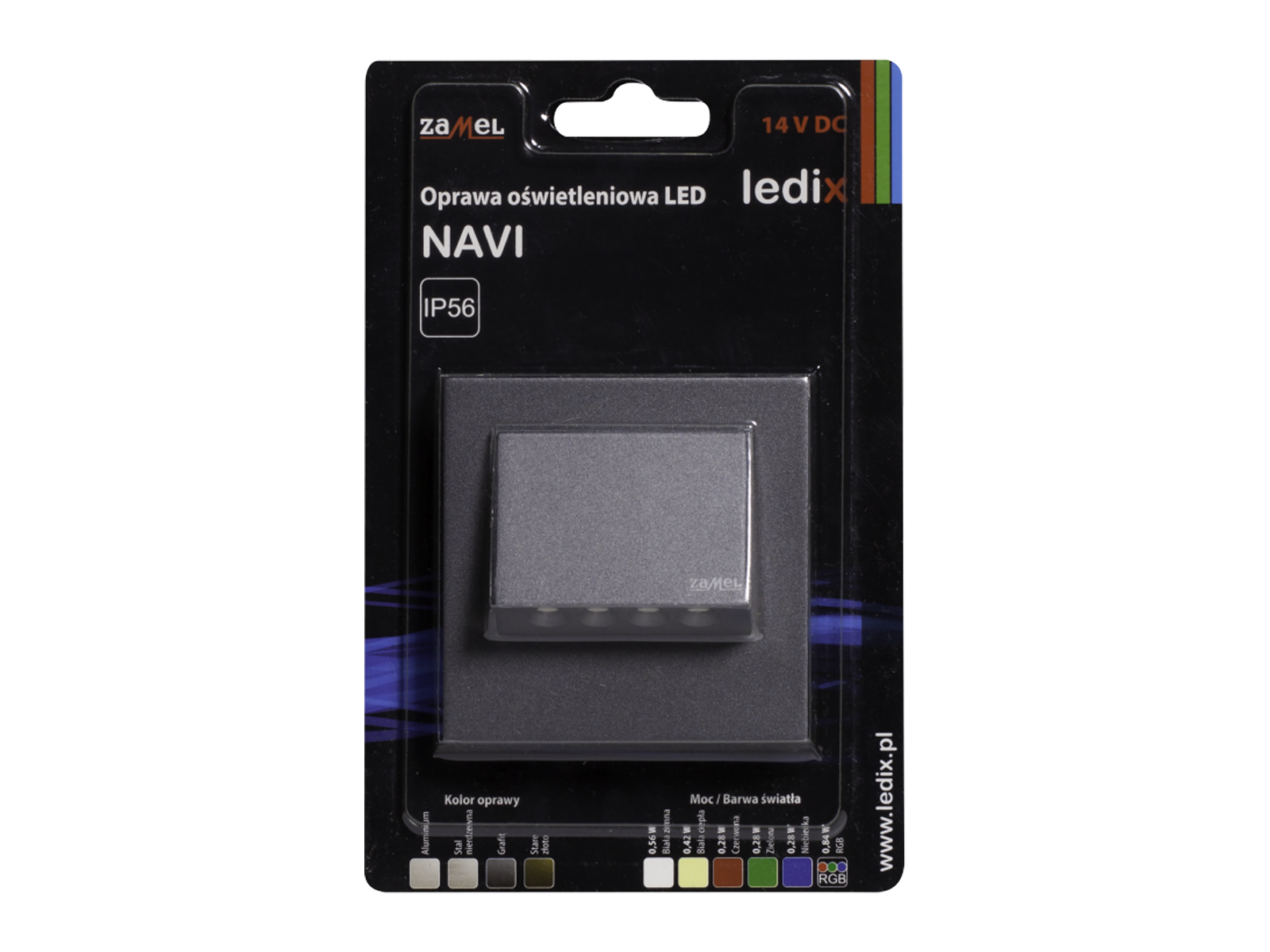 Svítidlo LED do KU krabice pod omítku LEDIX NAVI 14V DC, grafit, neutrální bílá, IP56