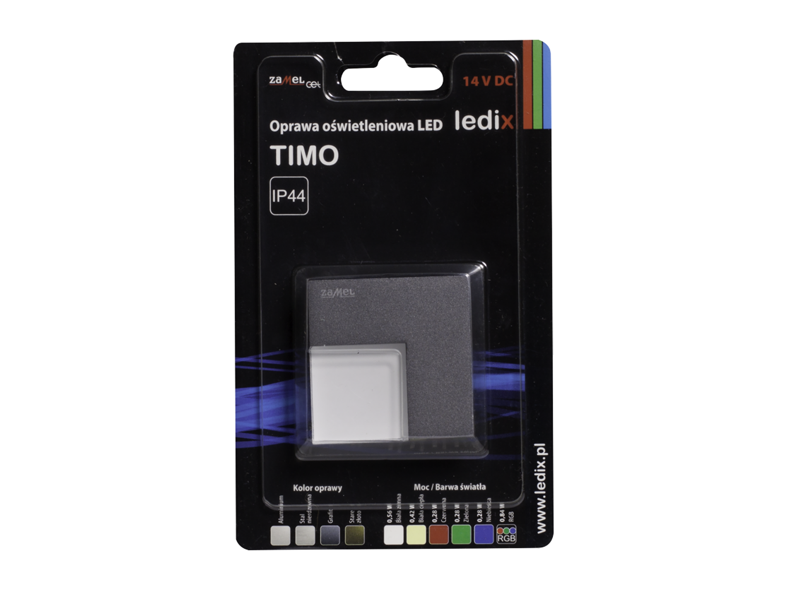 Svítidlo LED na omítku bez rámečku LEDIX TIMO 14V DC, grafit, studená bílá, IP44