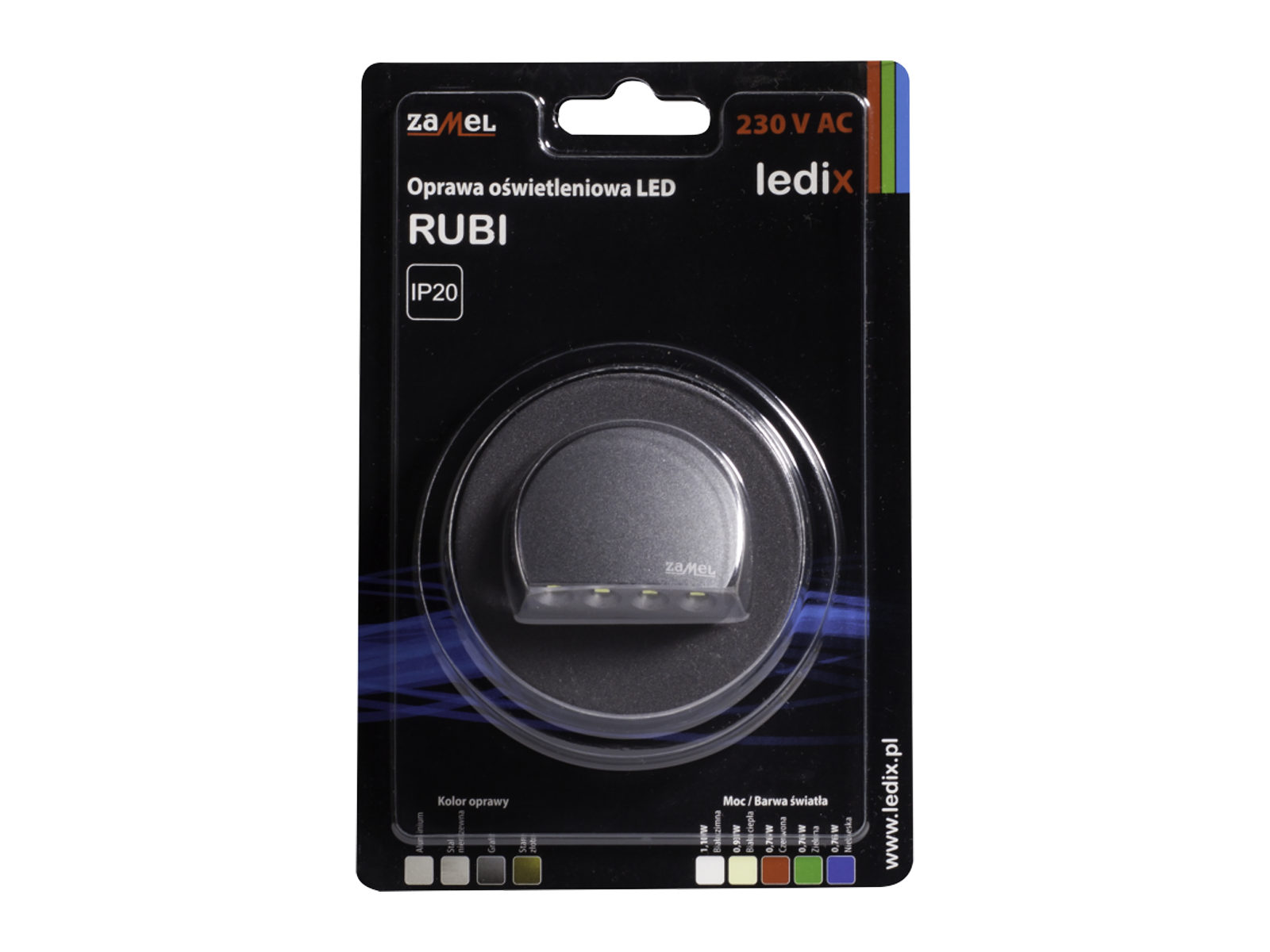 Svítidlo LED pod omítku LEDIX RUBI 230V AC, grafit, studená bílá, IP20
