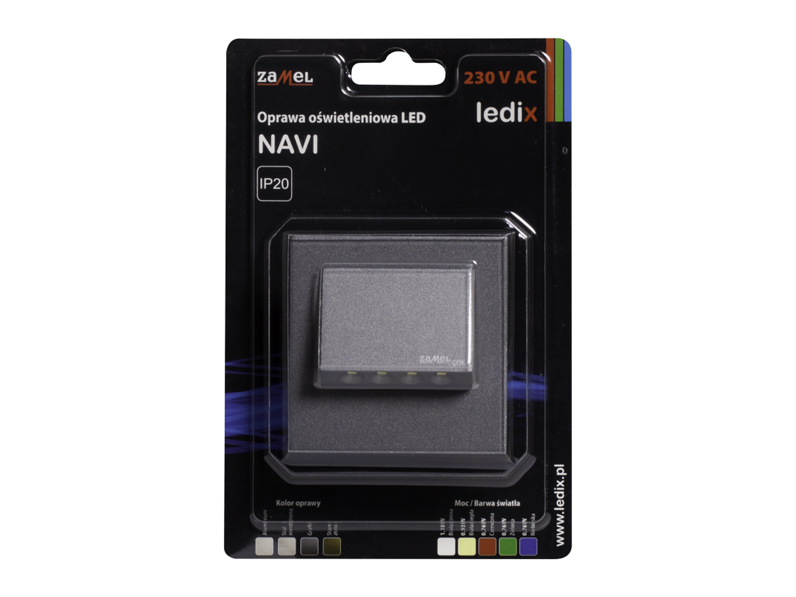 Svítidlo LED do KU krabice pod omítku LEDIX NAVI 230V AC, grafit, neutrální bílá, IP20