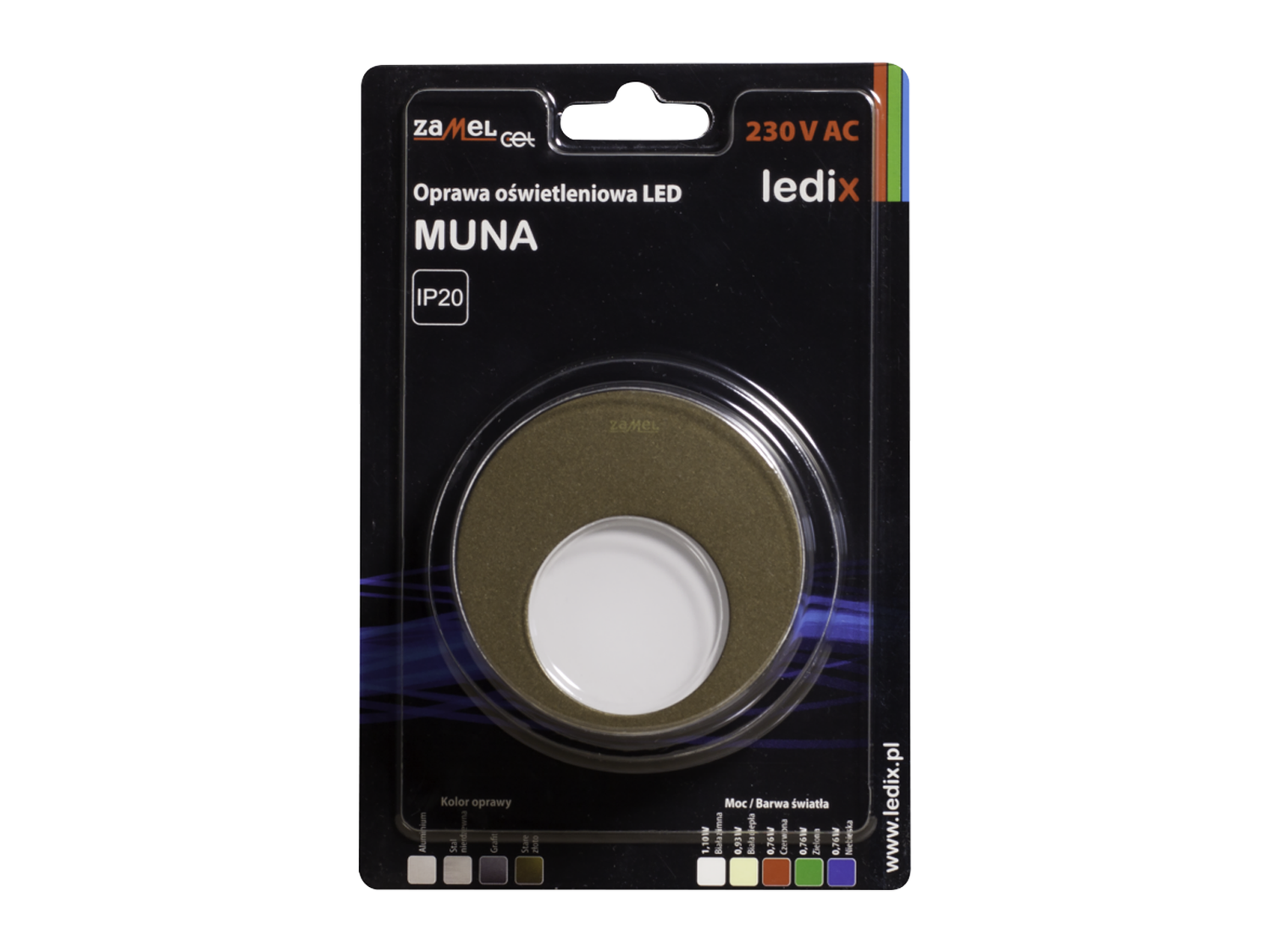 Svítidlo LED pod omítku LEDIX MUNA 230V AC, zlatá patina, studená bílá, IP20