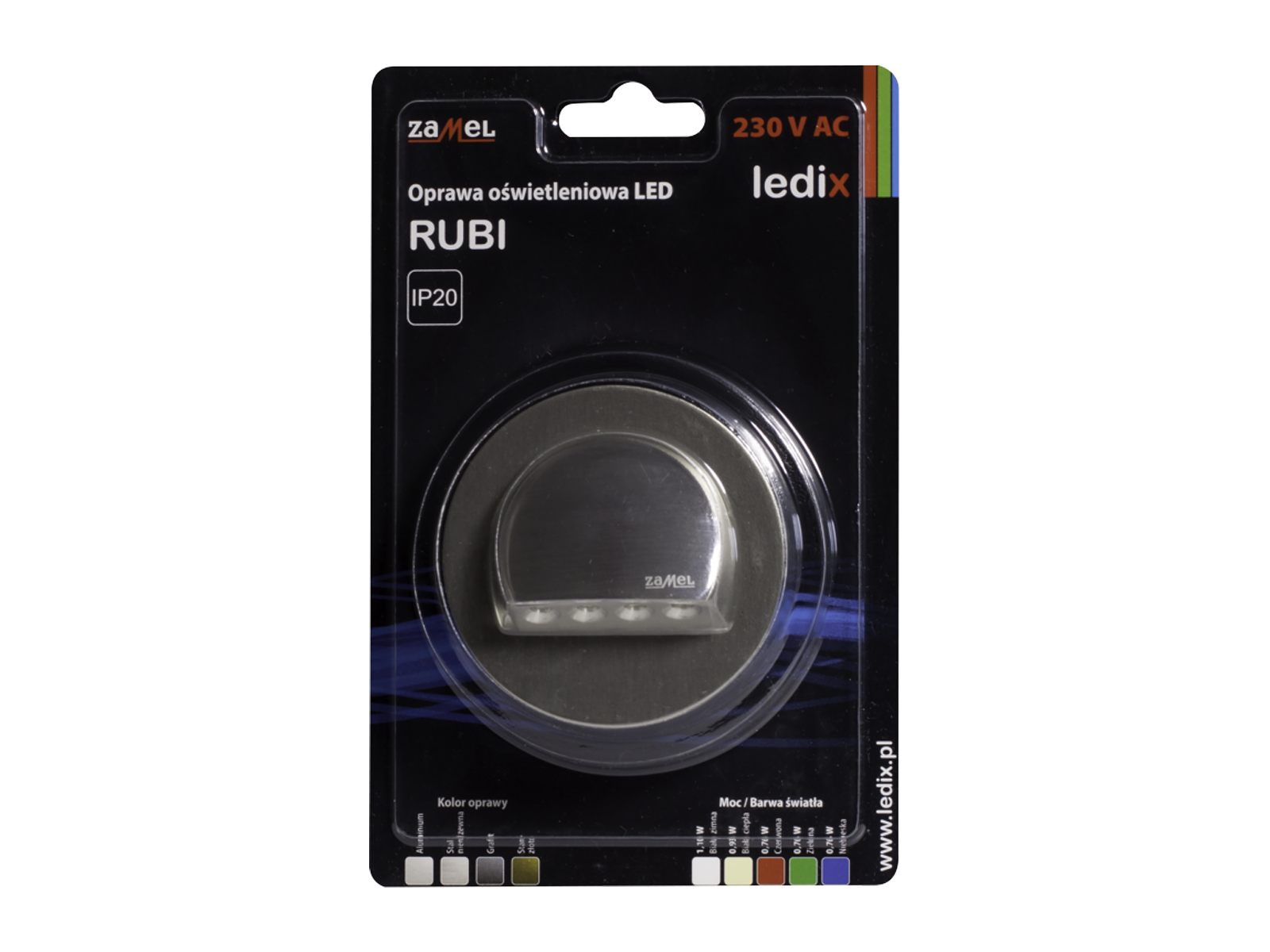 Svítidlo LED pod omítku LEDIX RUBI 230V AC, kartáčovaná ocel, studená bílá, IP20