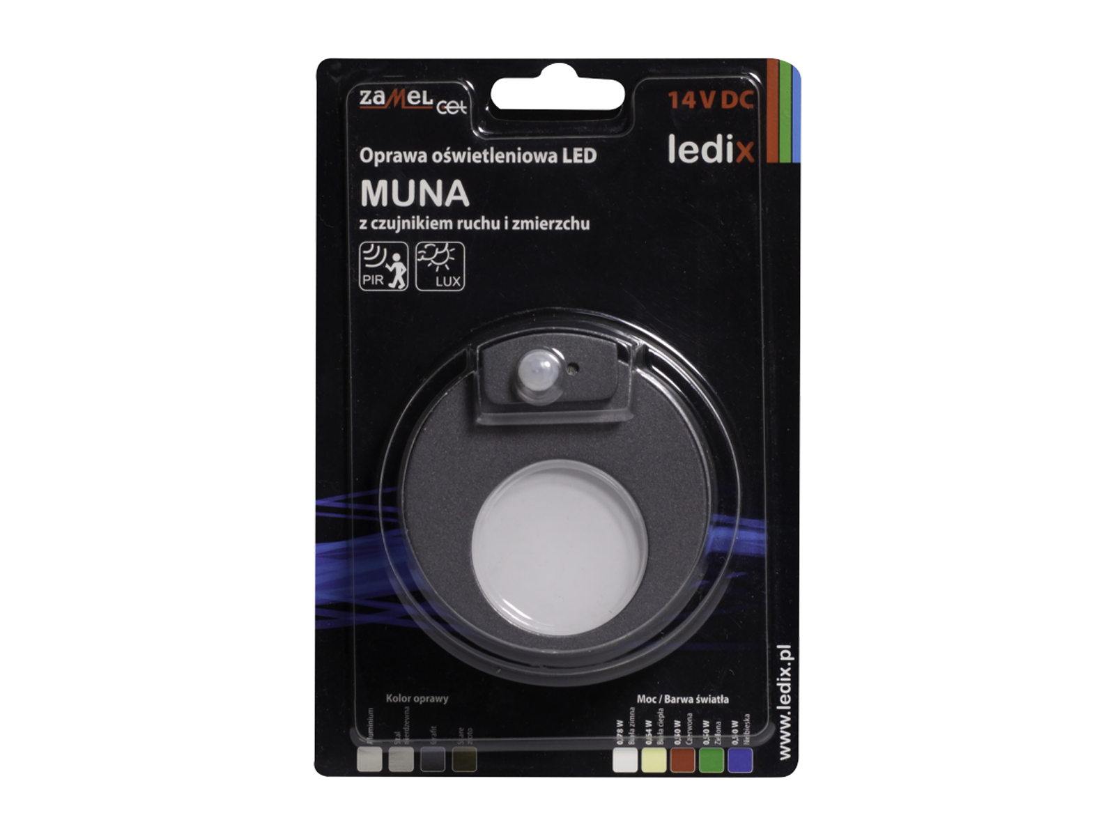 Svítidlo LED se senzorem pod omítku LEDIX MUNA 230 V AC, grafit, neutrální bílá, IP20