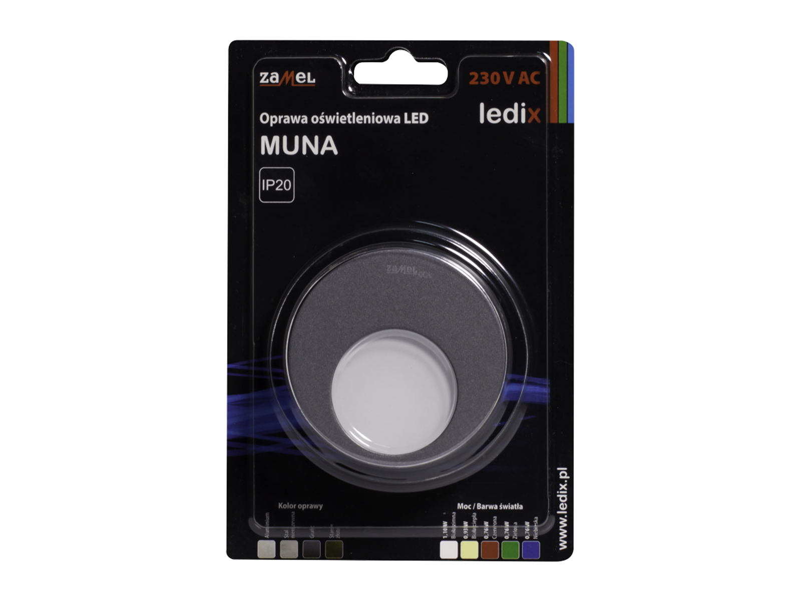 Svítidlo LED pod omítku LEDIX MUNA 230V AC, grafit, neutrální bílá, IP20